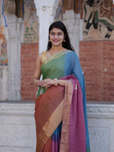 Buy Banarasi Organza Saree With Festive Wear Kcpc image 3