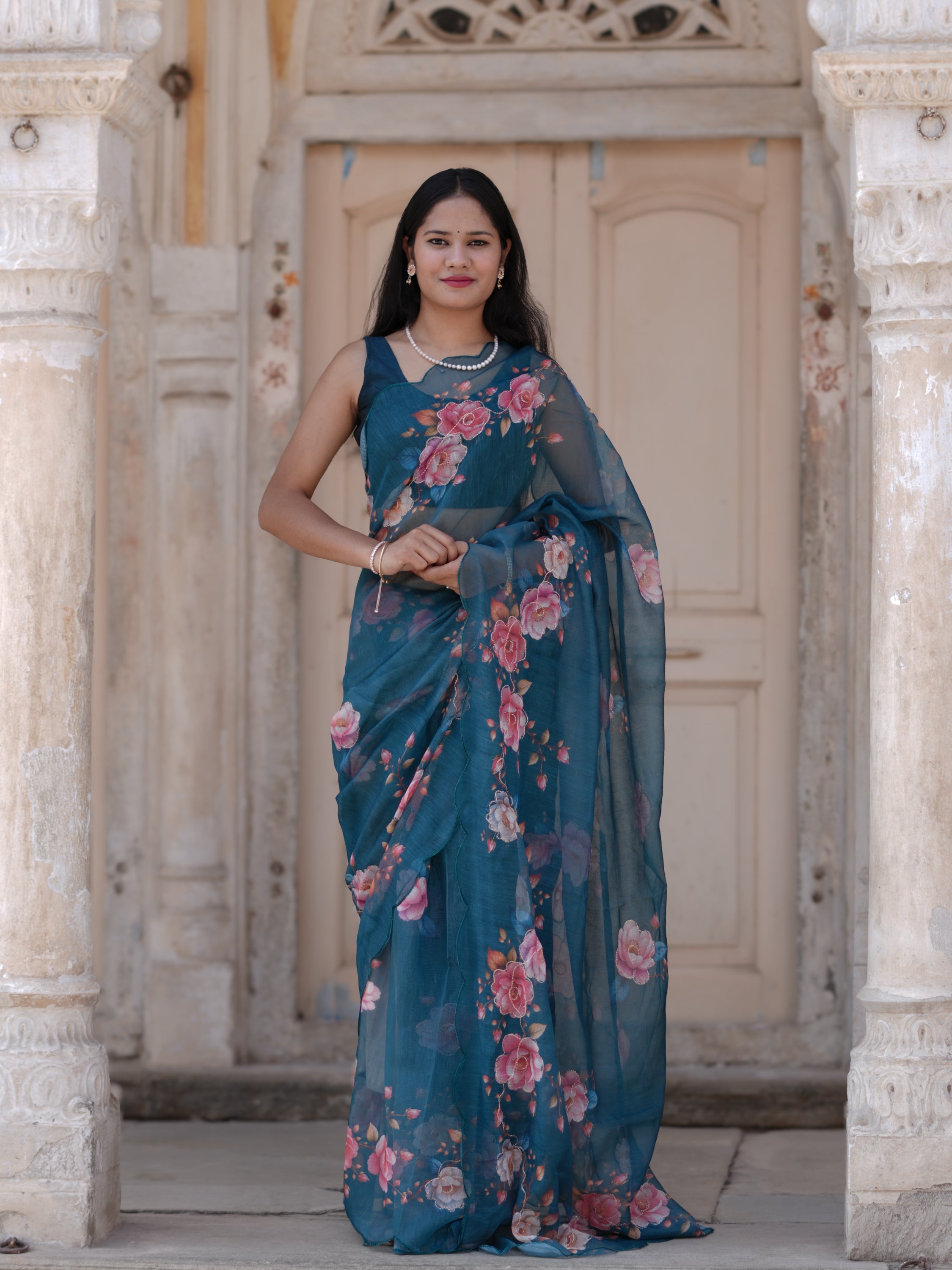 Buy Printed Saree for Everyday Casual Wear Kcpc image 1