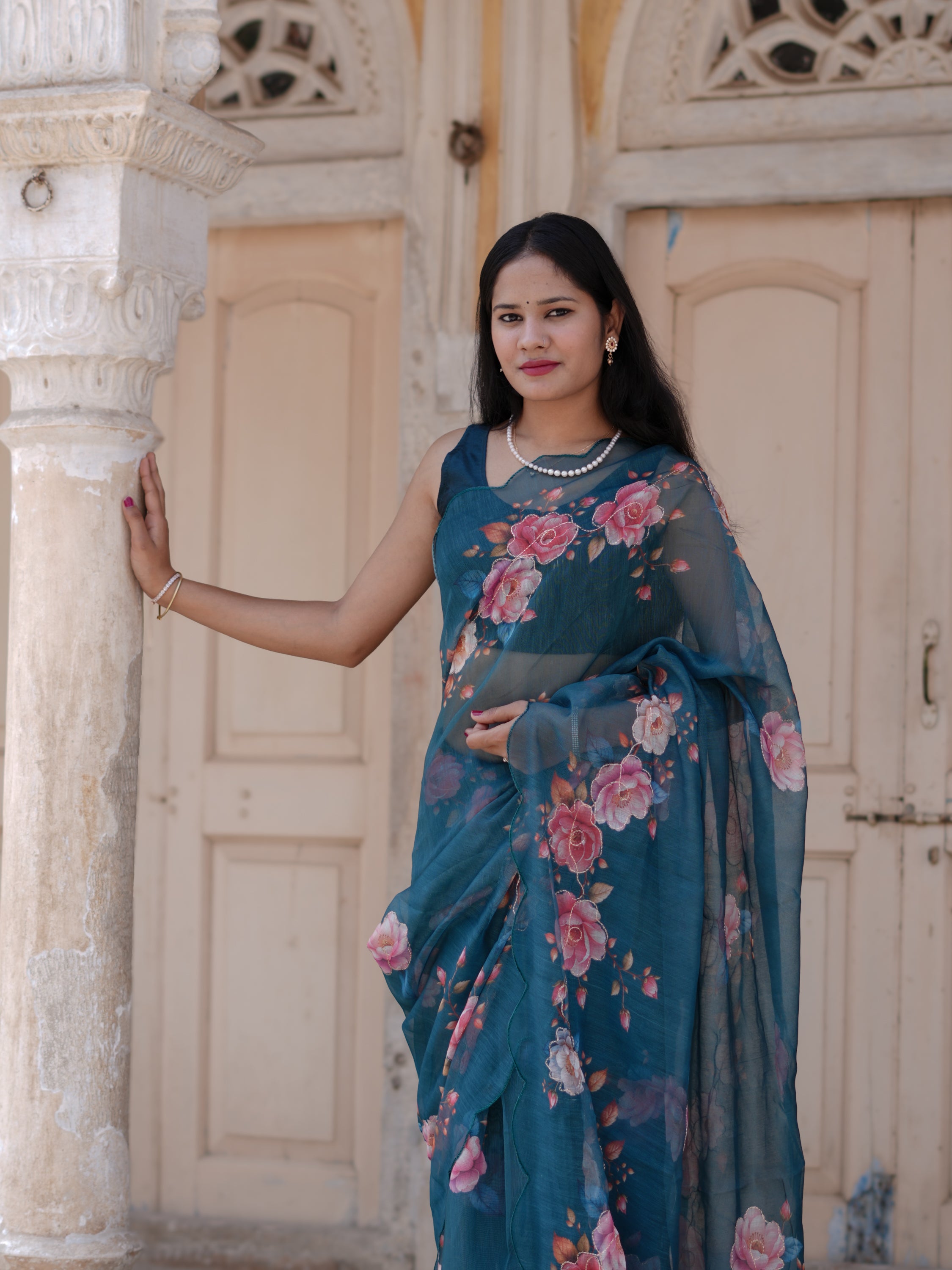 Buy Printed Saree for Everyday Casual Wear Kcpc image 4