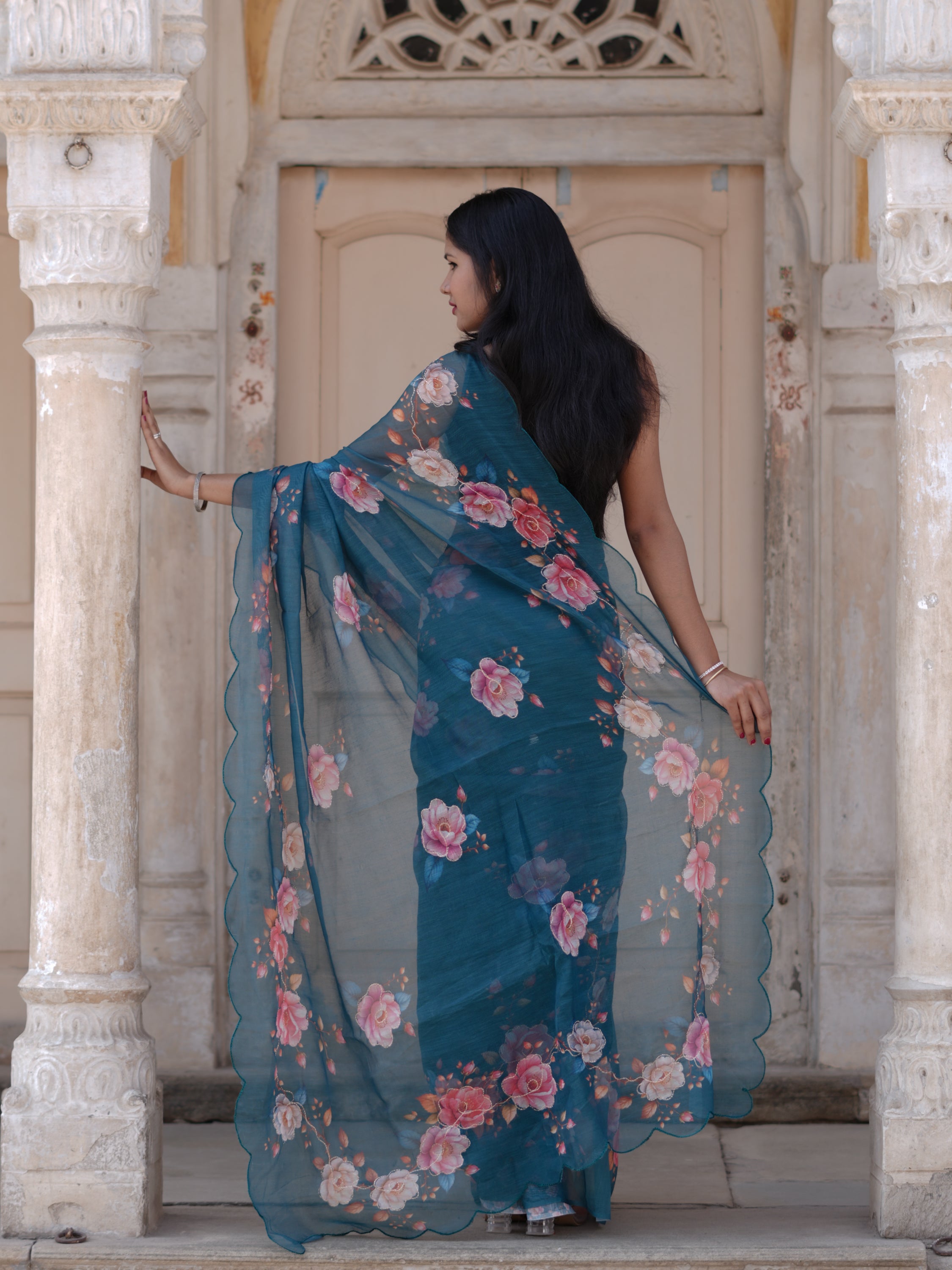 Buy Printed Saree for Everyday Casual Wear Kcpc image 7