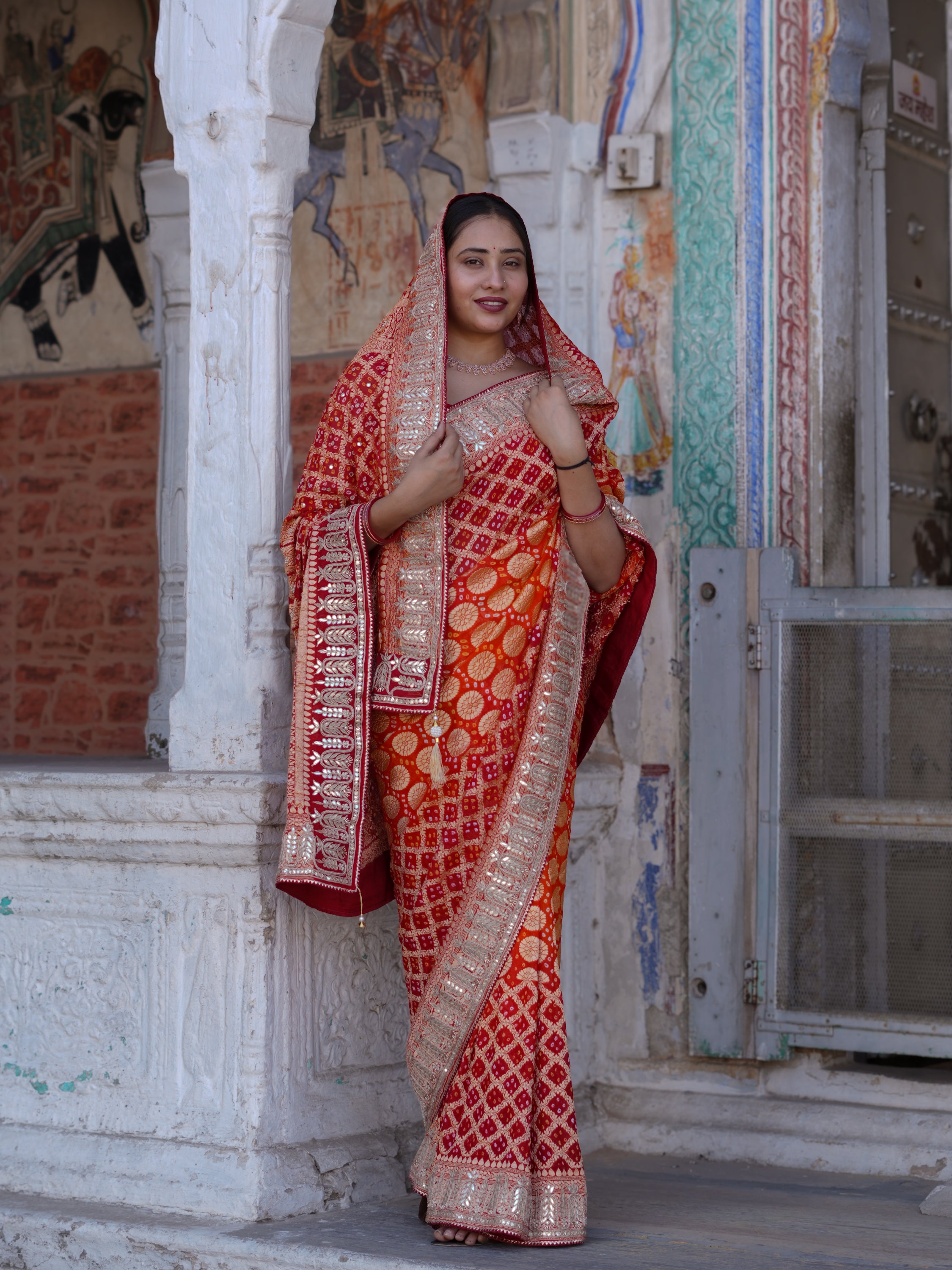 Buy Traditional Saree with Gotapatti Finish KcPc