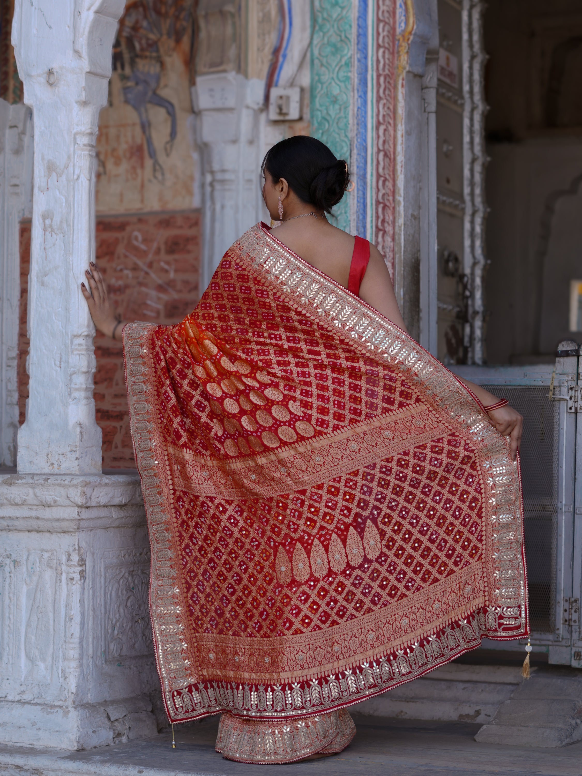 Buy Traditional Saree with Gotapatti Finish KcPc