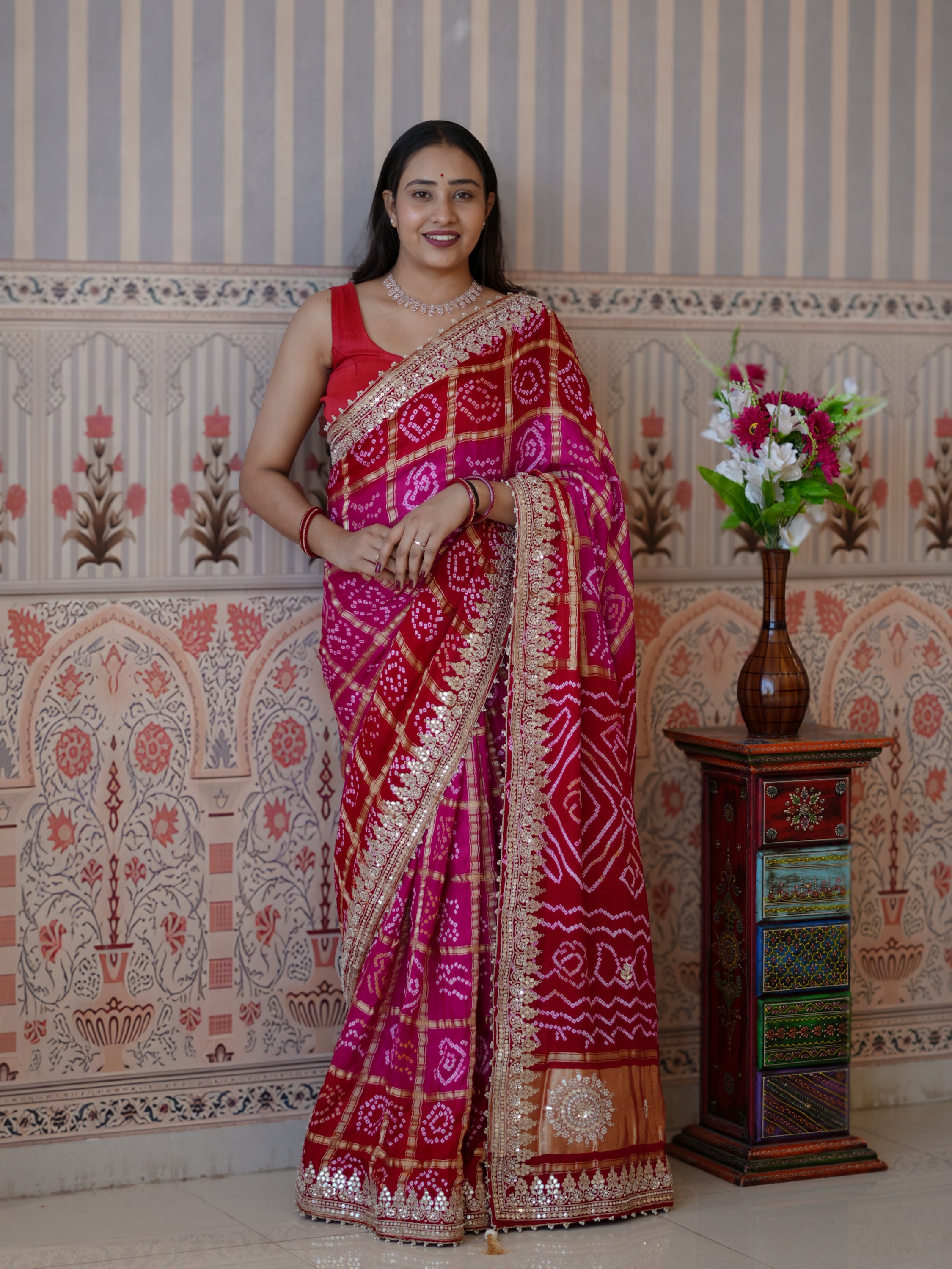 Buy Graceful Saree with Gotapatti Detailing KcPc