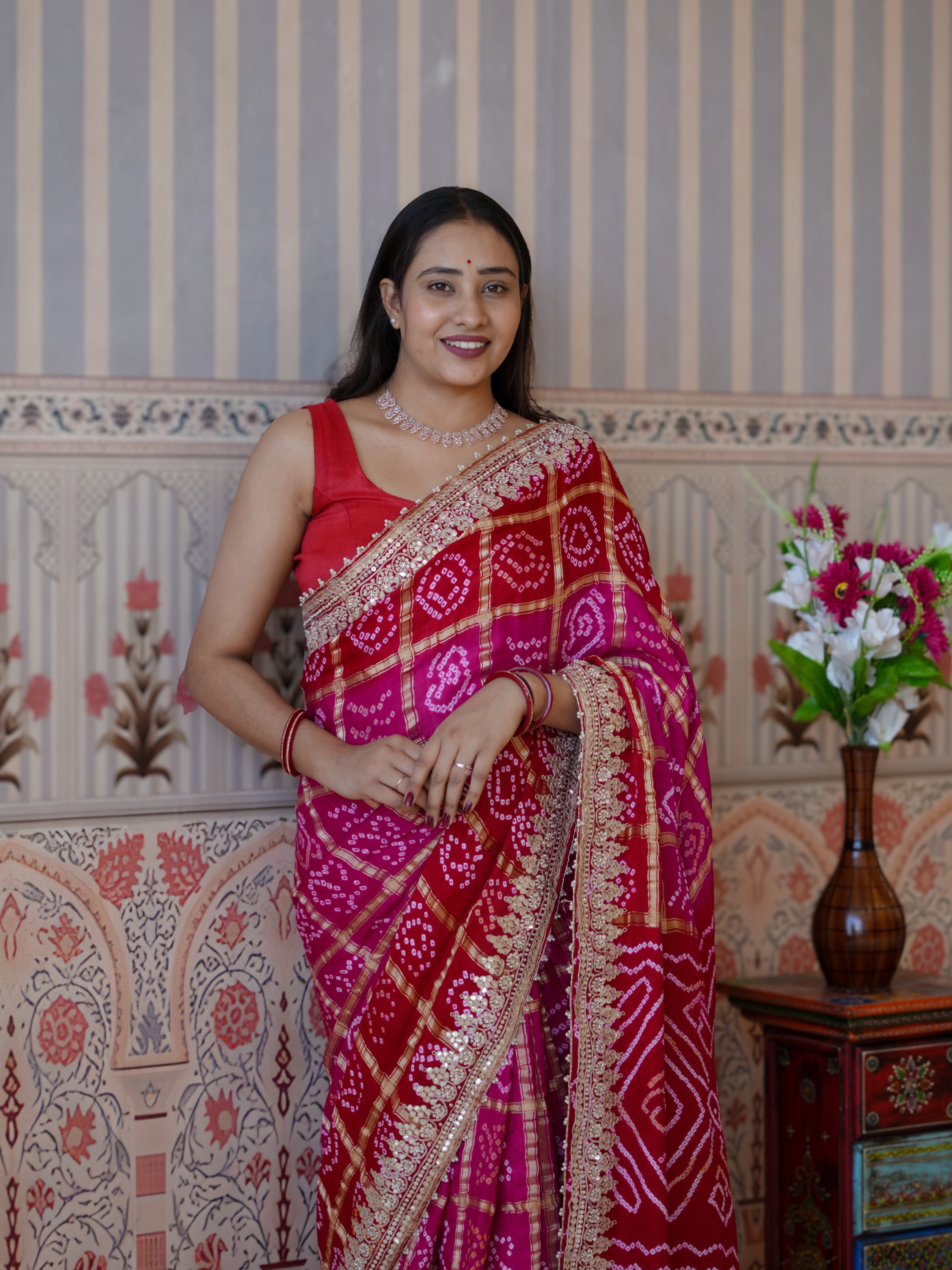 Buy Graceful Saree with Gotapatti Detailing KcPc