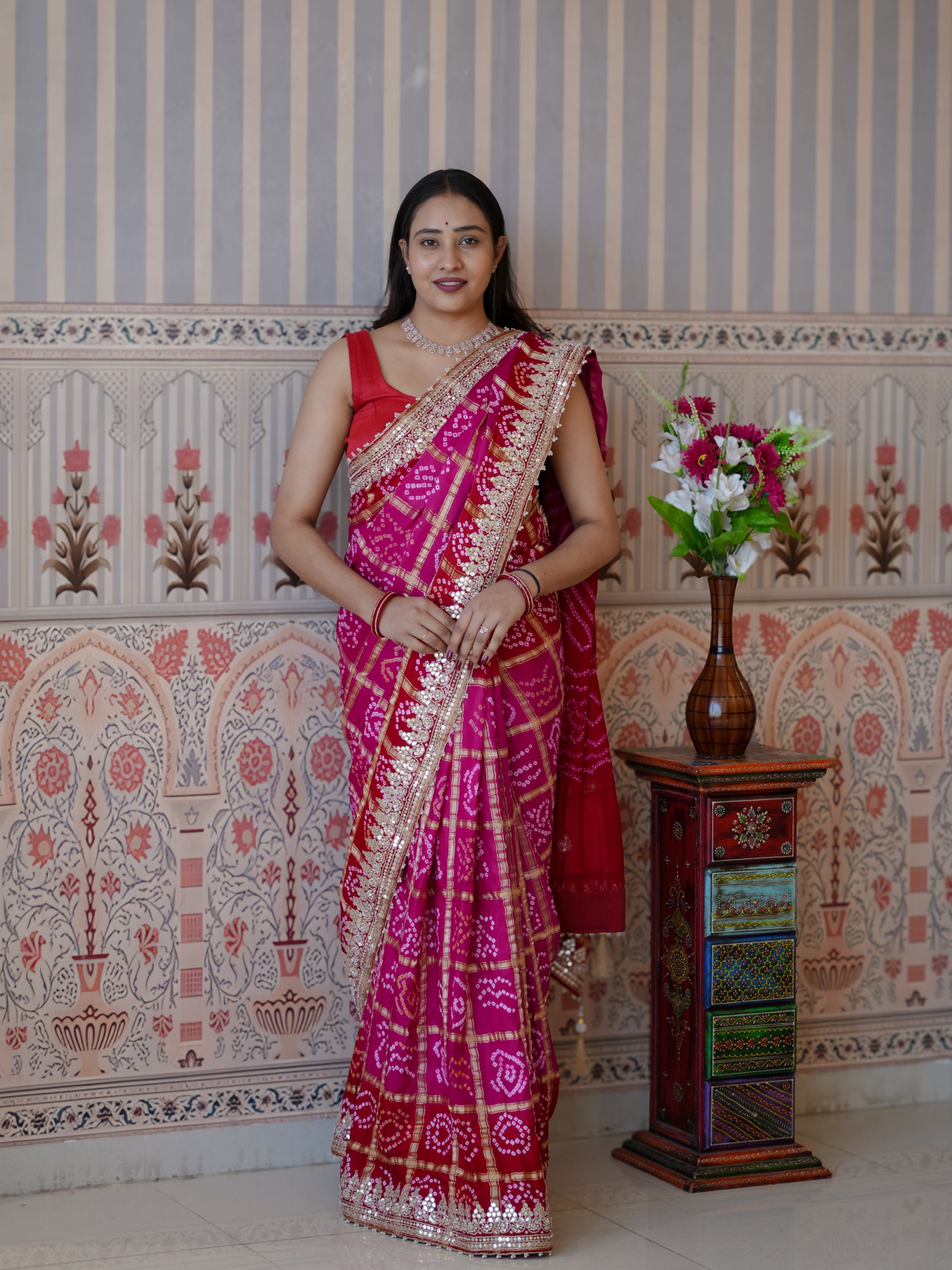 Buy Graceful Saree with Gotapatti Detailing KcPc
