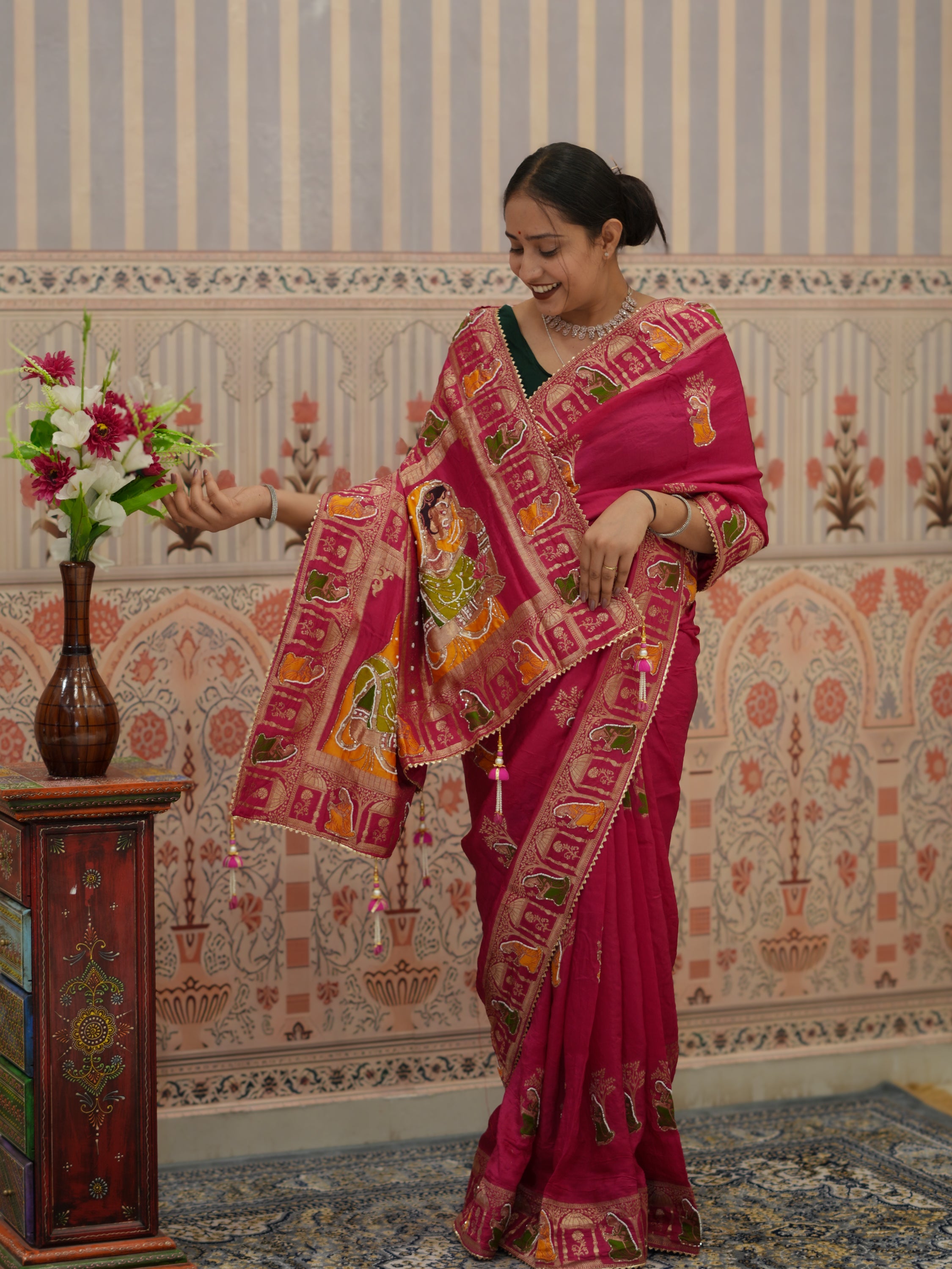 KcPc Latest Pure Munga Silk Karwa Chouth special sareePF
