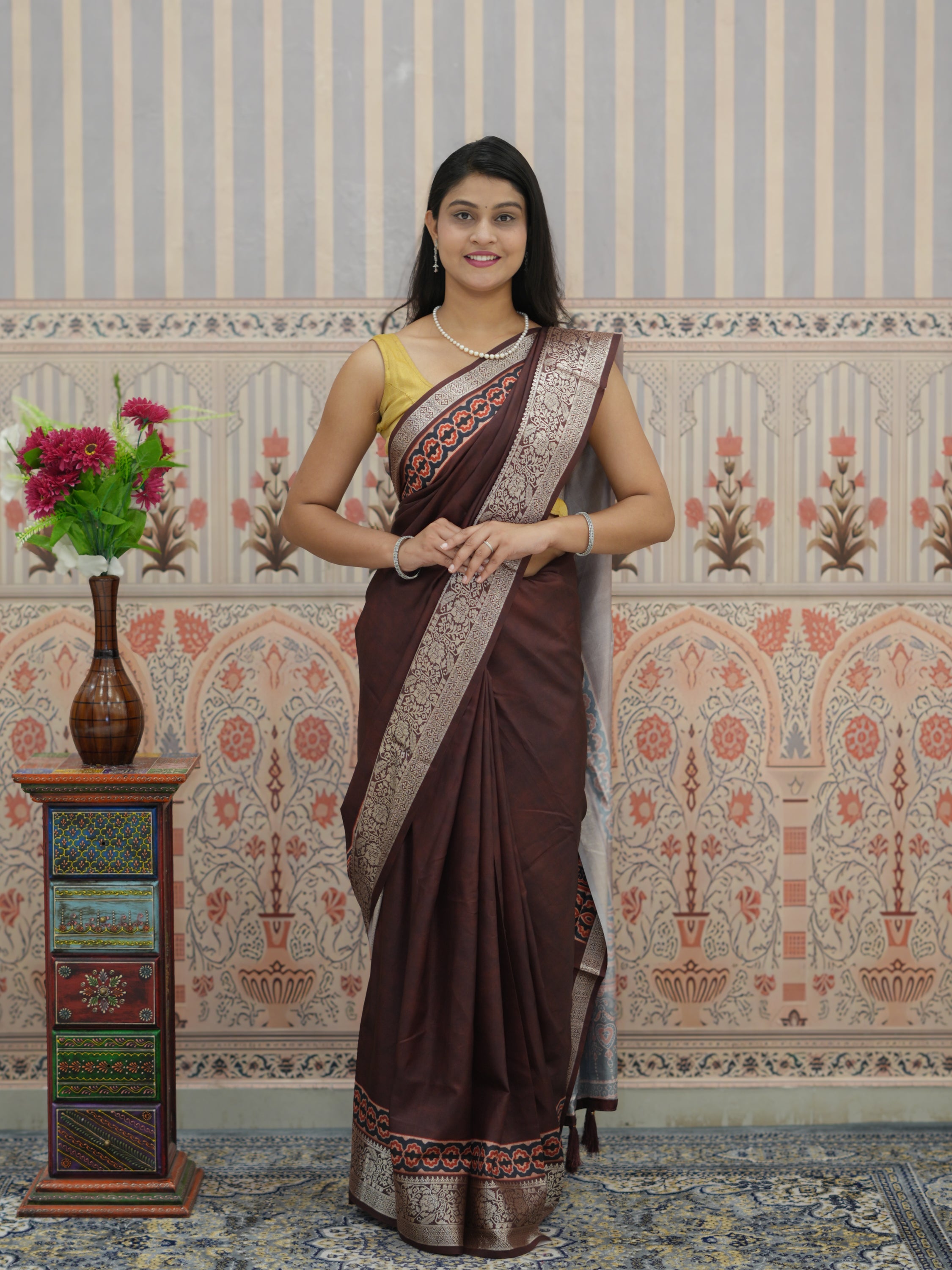 Buy Beautiful Upada Silk Banarasi Style Saree Kcpc