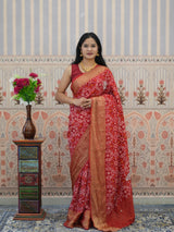 Buy Visco Silk Zardoji Work With Patola Print Style Saree Kcpc