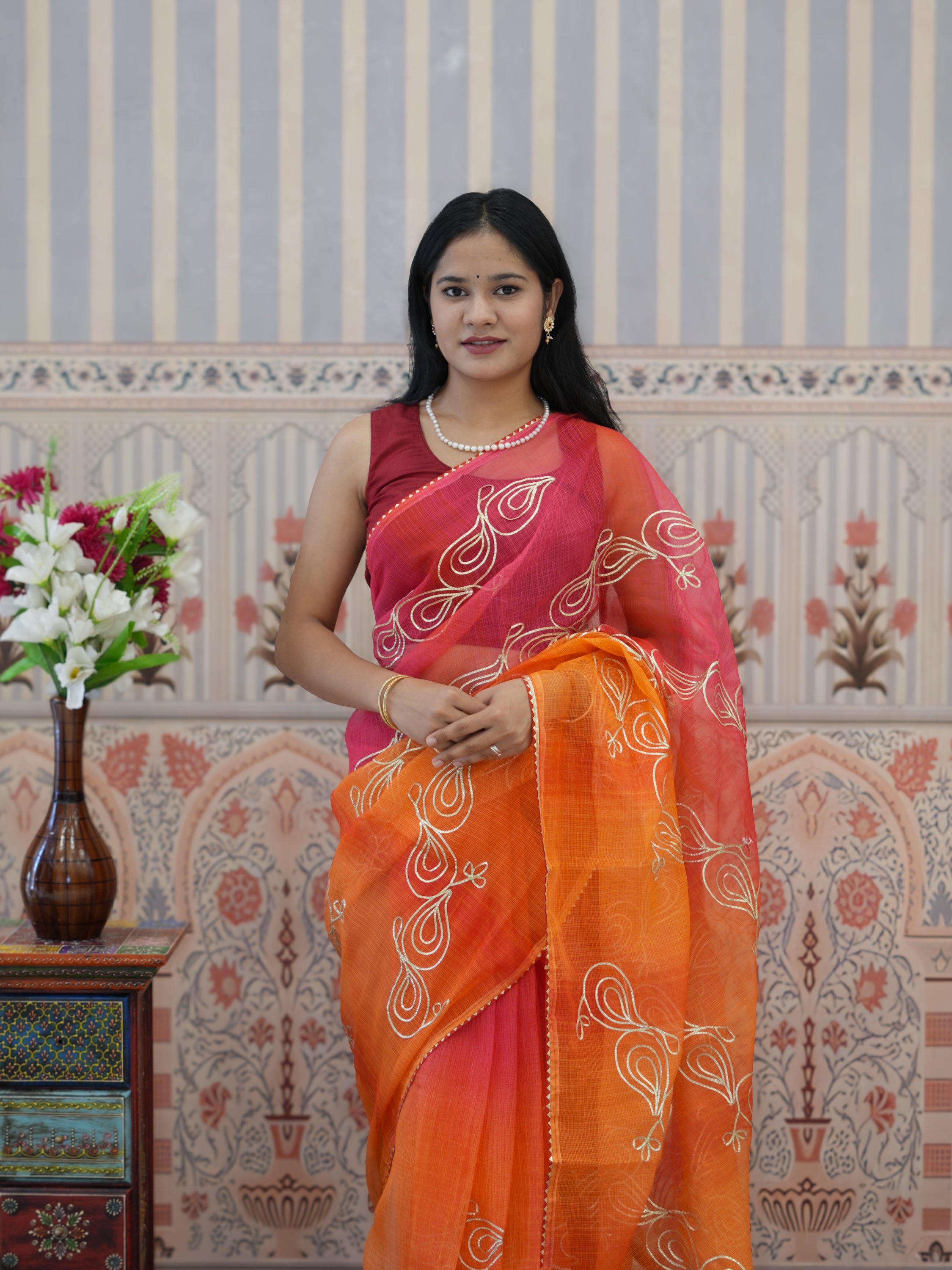 Buy Kota Doriya Bikaneri Saree with Gota Patti Work Kcpc