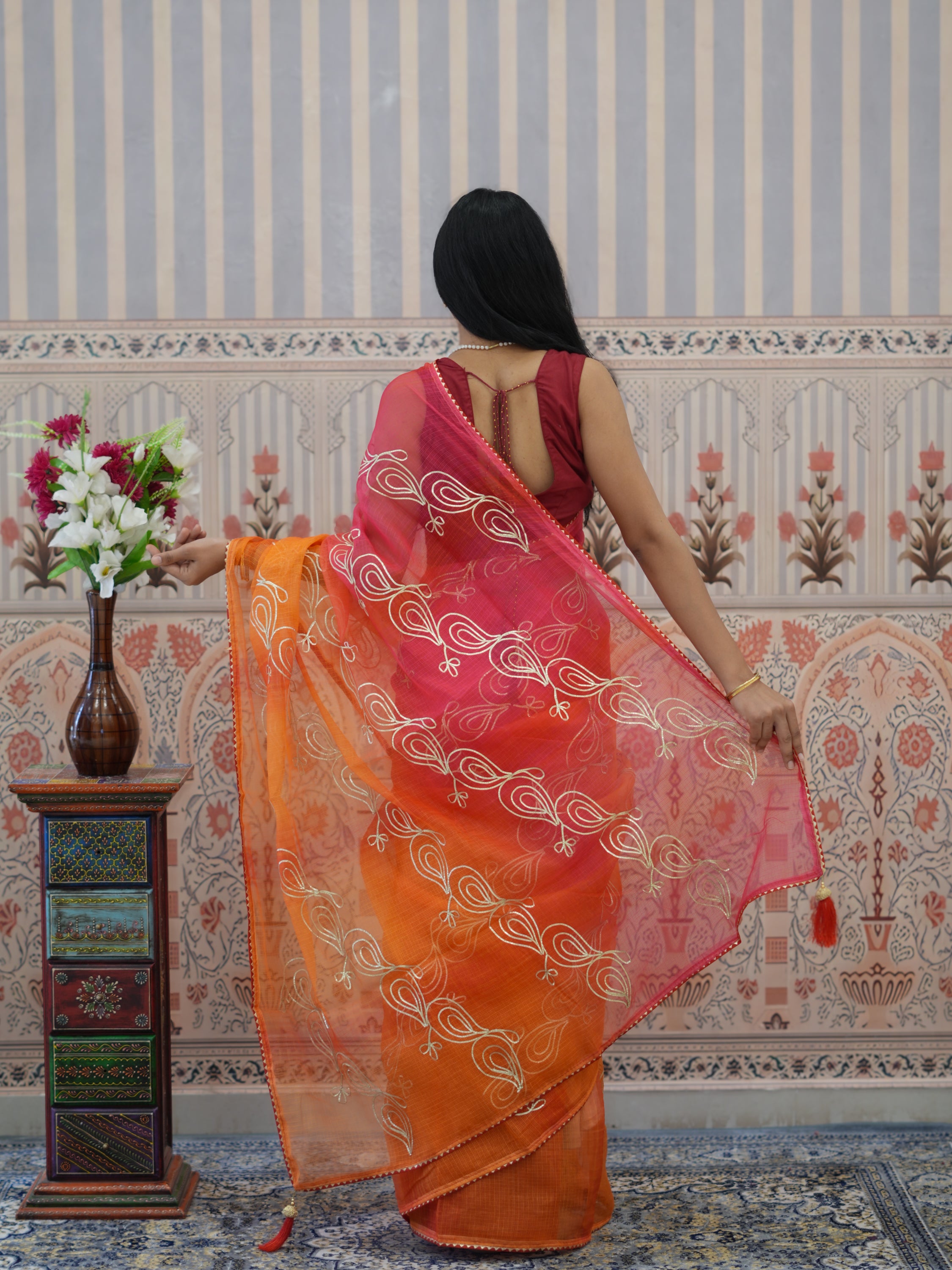 Buy Kota Doriya Bikaneri Saree with Gota Patti Work Kcpc