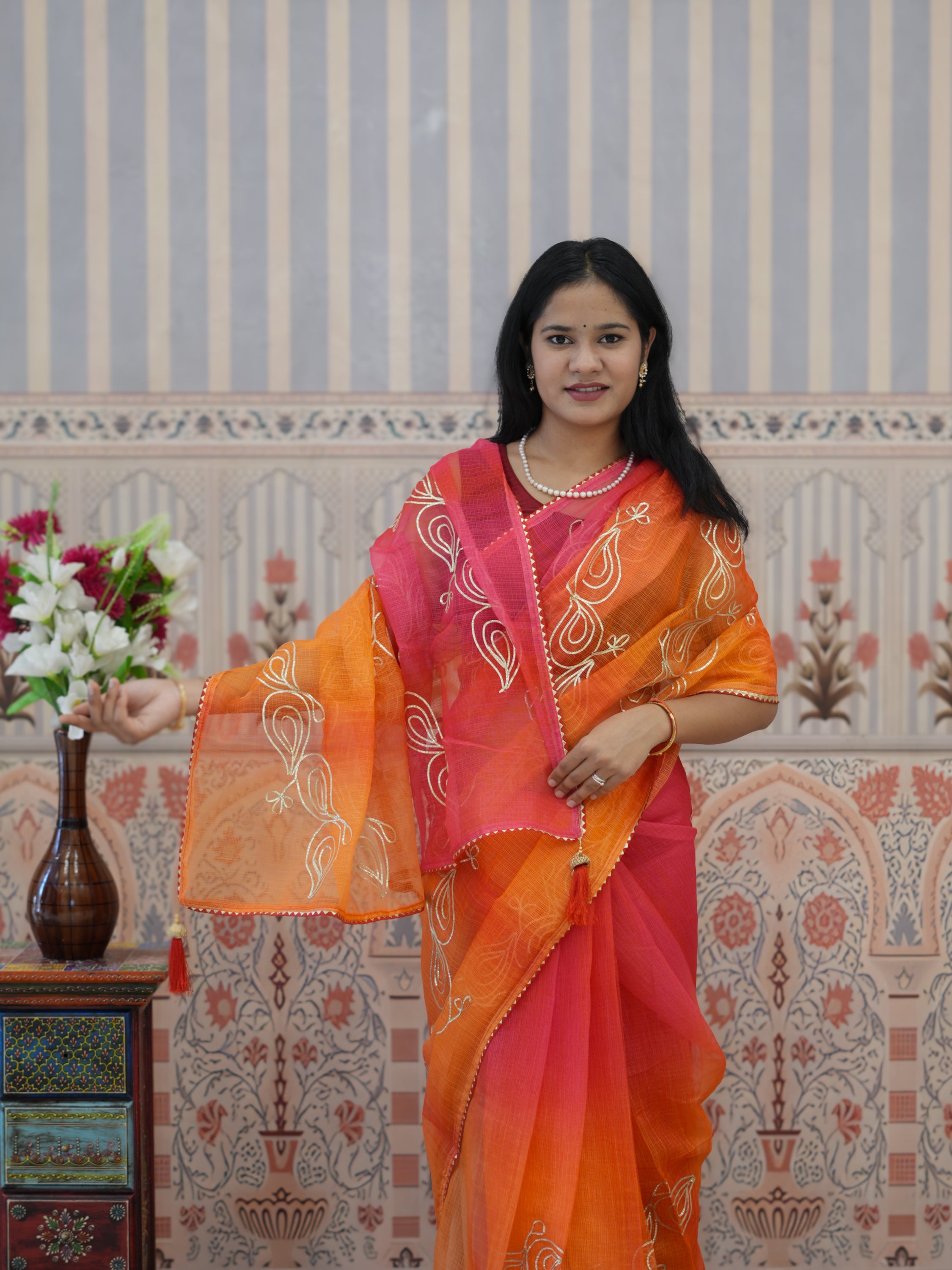 Buy Kota Doriya Bikaneri Saree with Gota Patti Work Kcpc