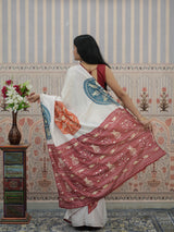 KcPc New Crepe Silk Bandhani Saree with Elegant Gota Patti Work Perfect for Festive WearANJ