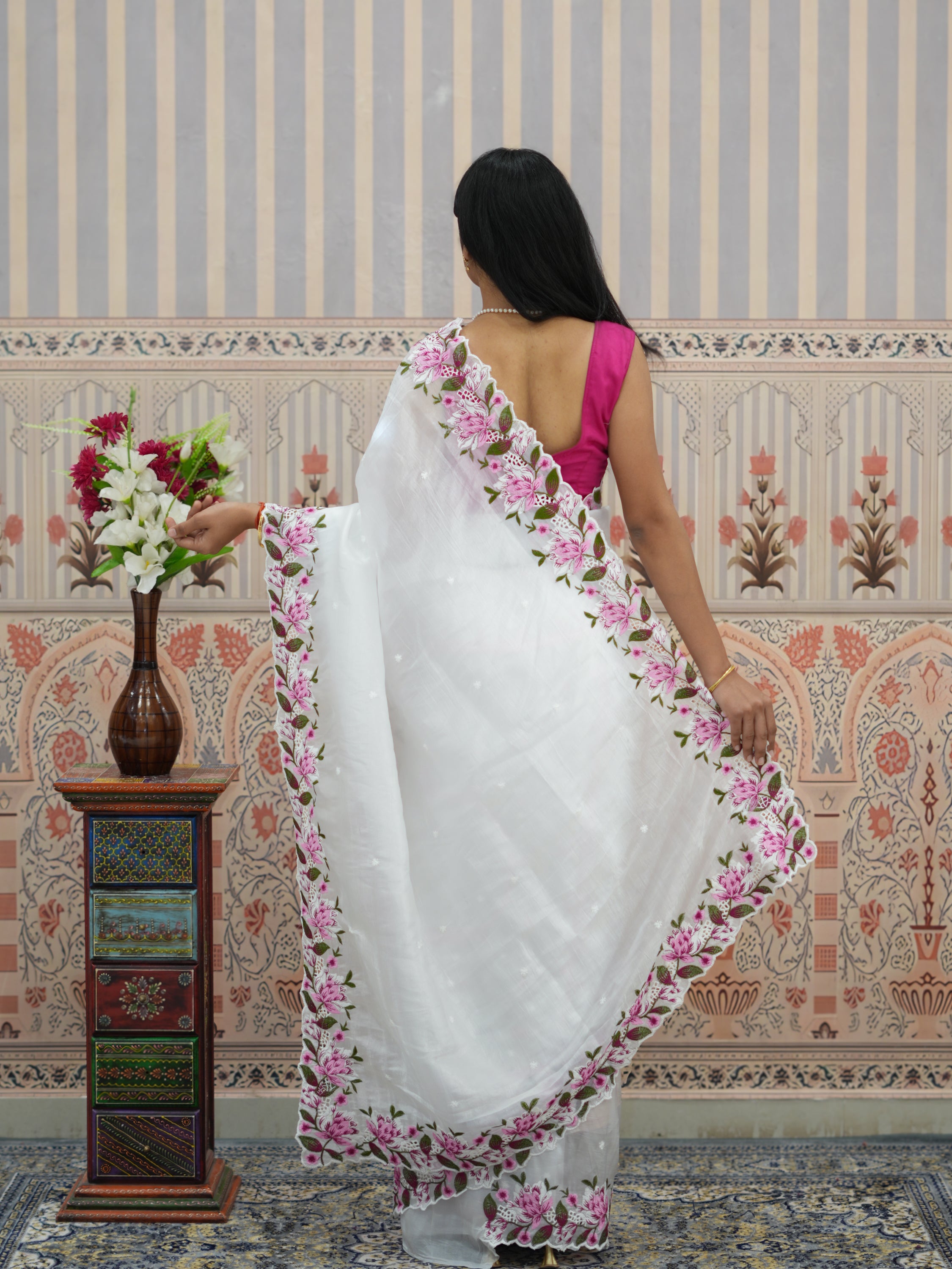 Buy Crush tissue silk Bollywood Style saree Kcpc