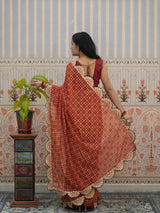 Buy Bandhani Style Georgette Saree with Traditional Wear Kcpc