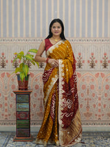 Buy Modal Silk Bandhani Style With Gotapatti Work Saree Kcpc