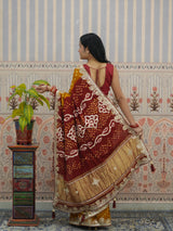 Buy Modal Silk Bandhani Style With Gotapatti Work Saree Kcpc