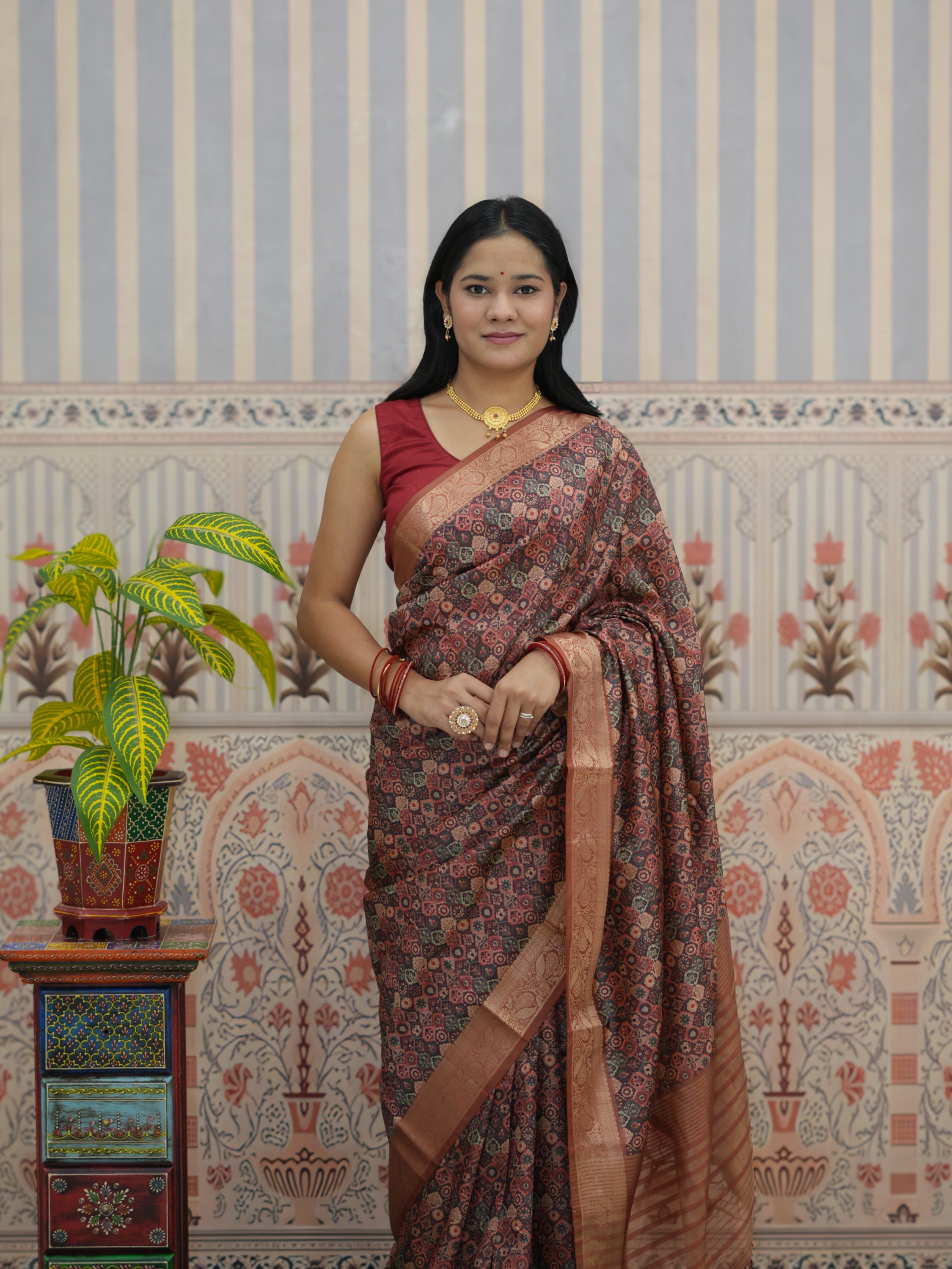 Buy Cotton Silk Printed Style Saree Kcpc