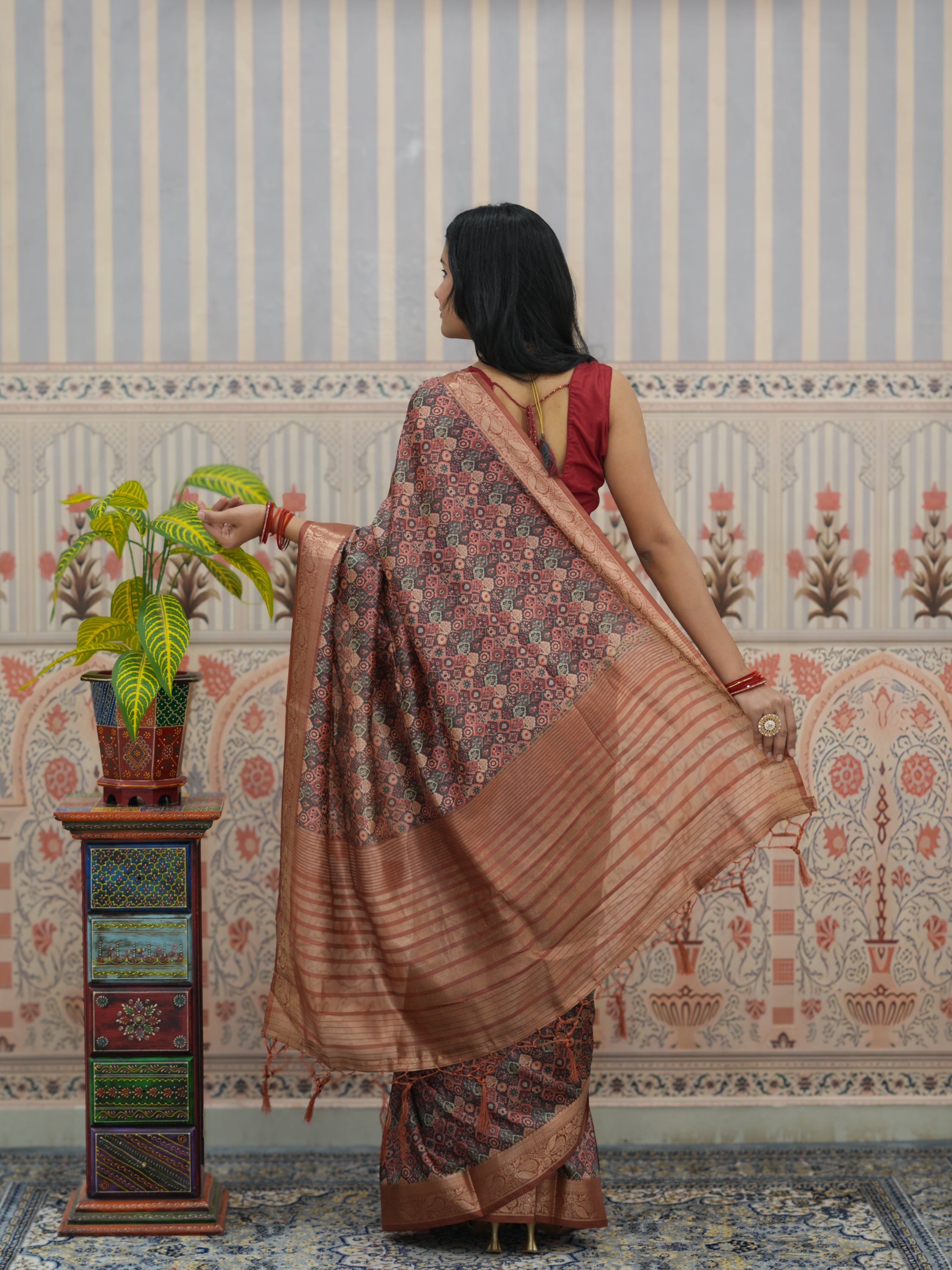 Buy Cotton Silk Printed Style Saree Kcpc