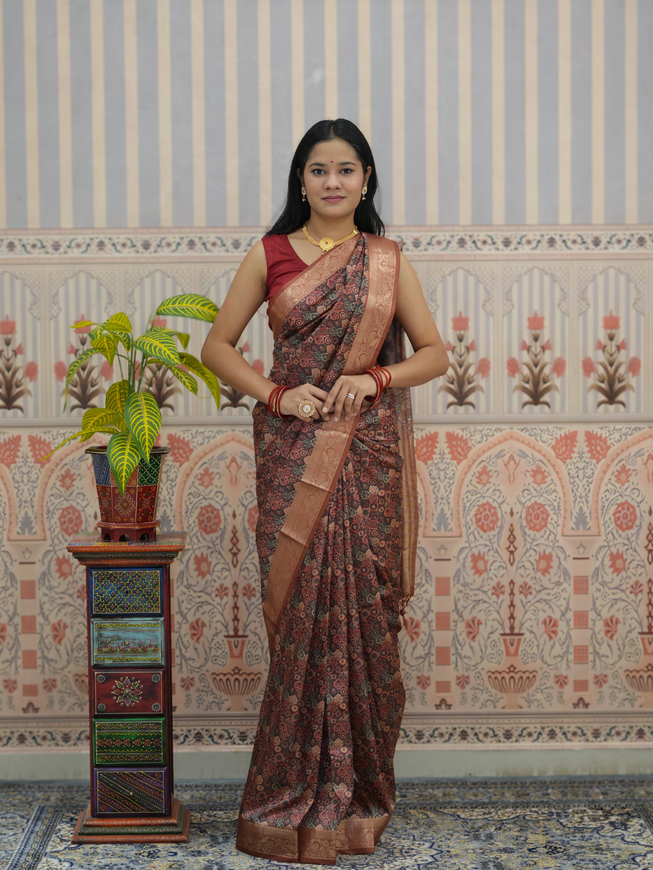 Buy Cotton Silk Printed Style Saree Kcpc