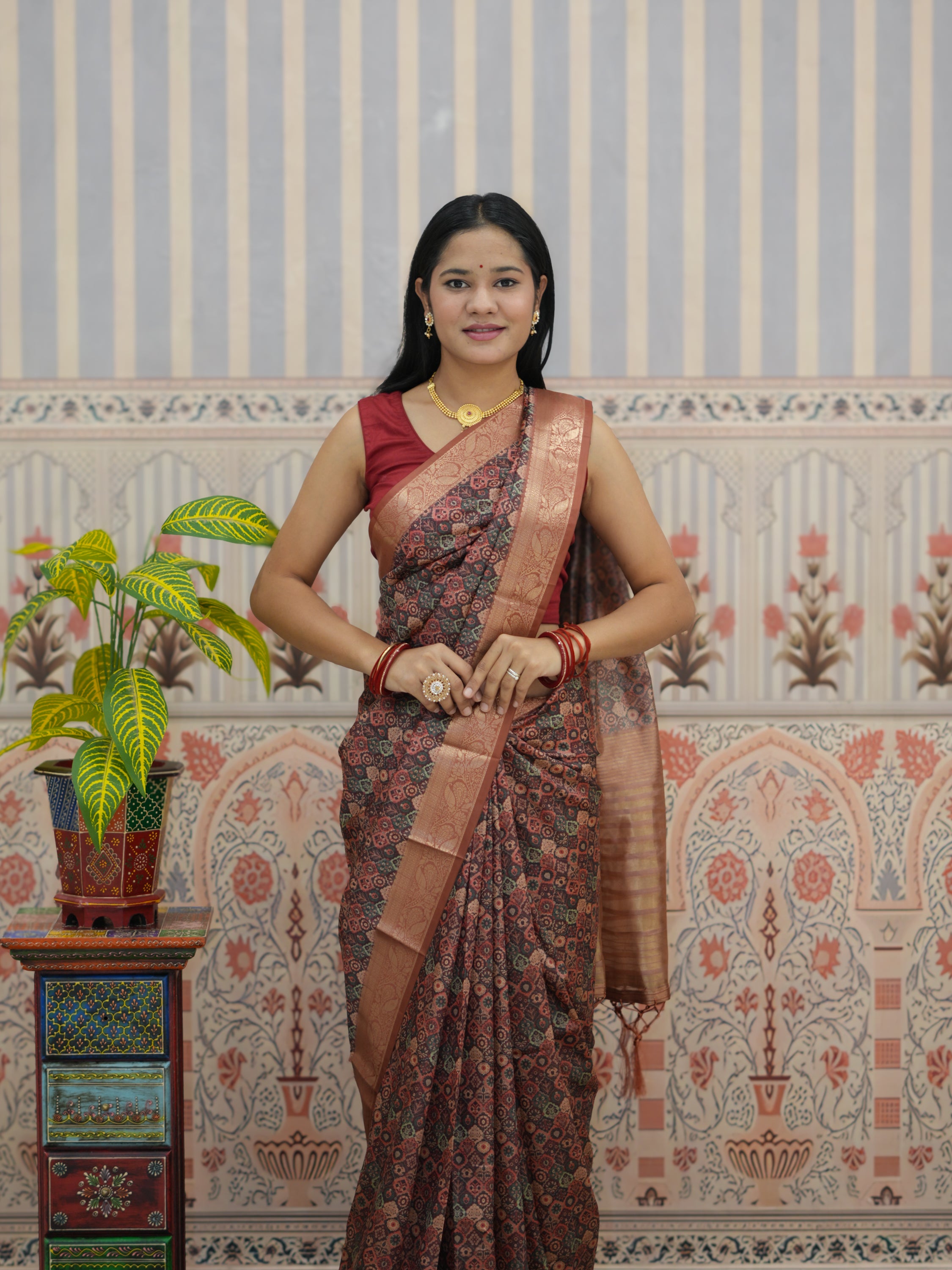 Buy Cotton Silk Printed Style Saree Kcpc