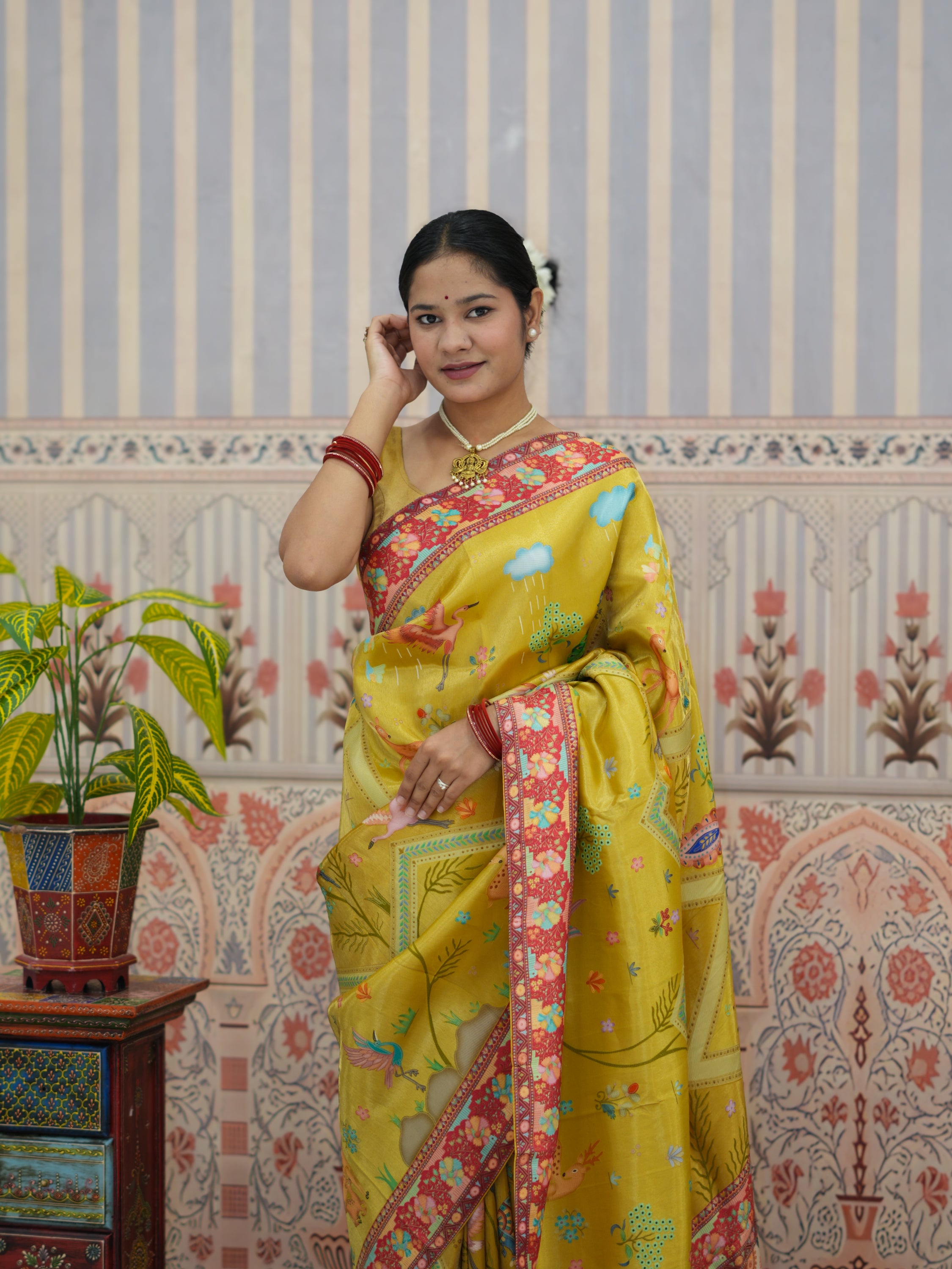 Buy Tussar Silk Saree With Festive Wear Kcpc