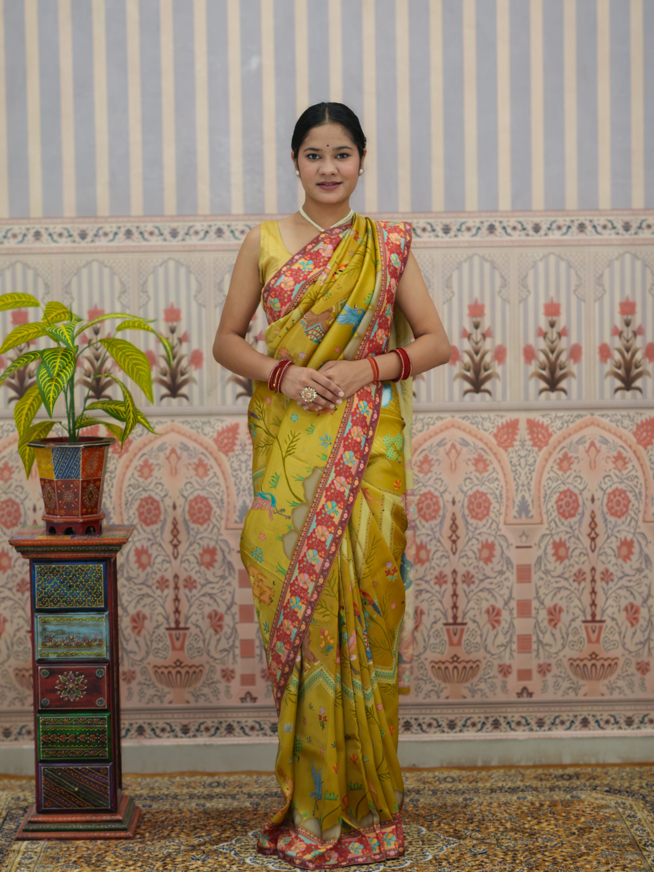Buy Tussar Silk Saree With Festive Wear Kcpc