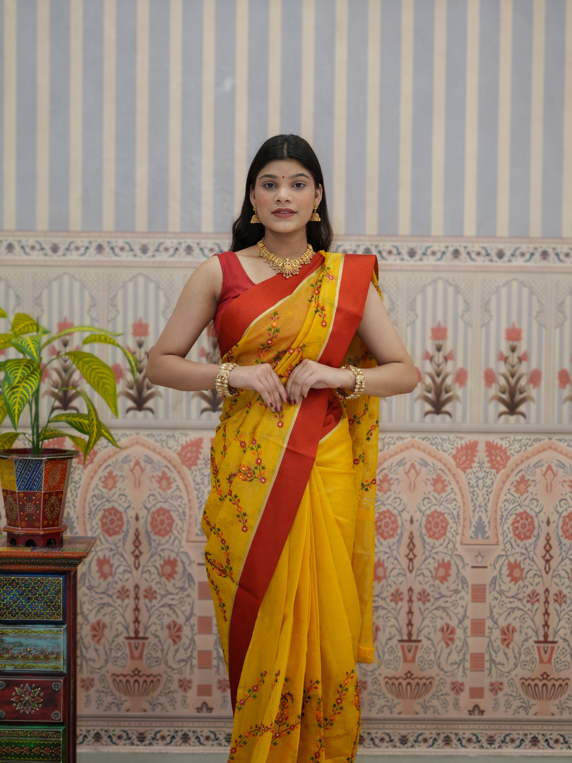 Buy Kota doriya Banarasi With Kashida Work Saree Kcpc