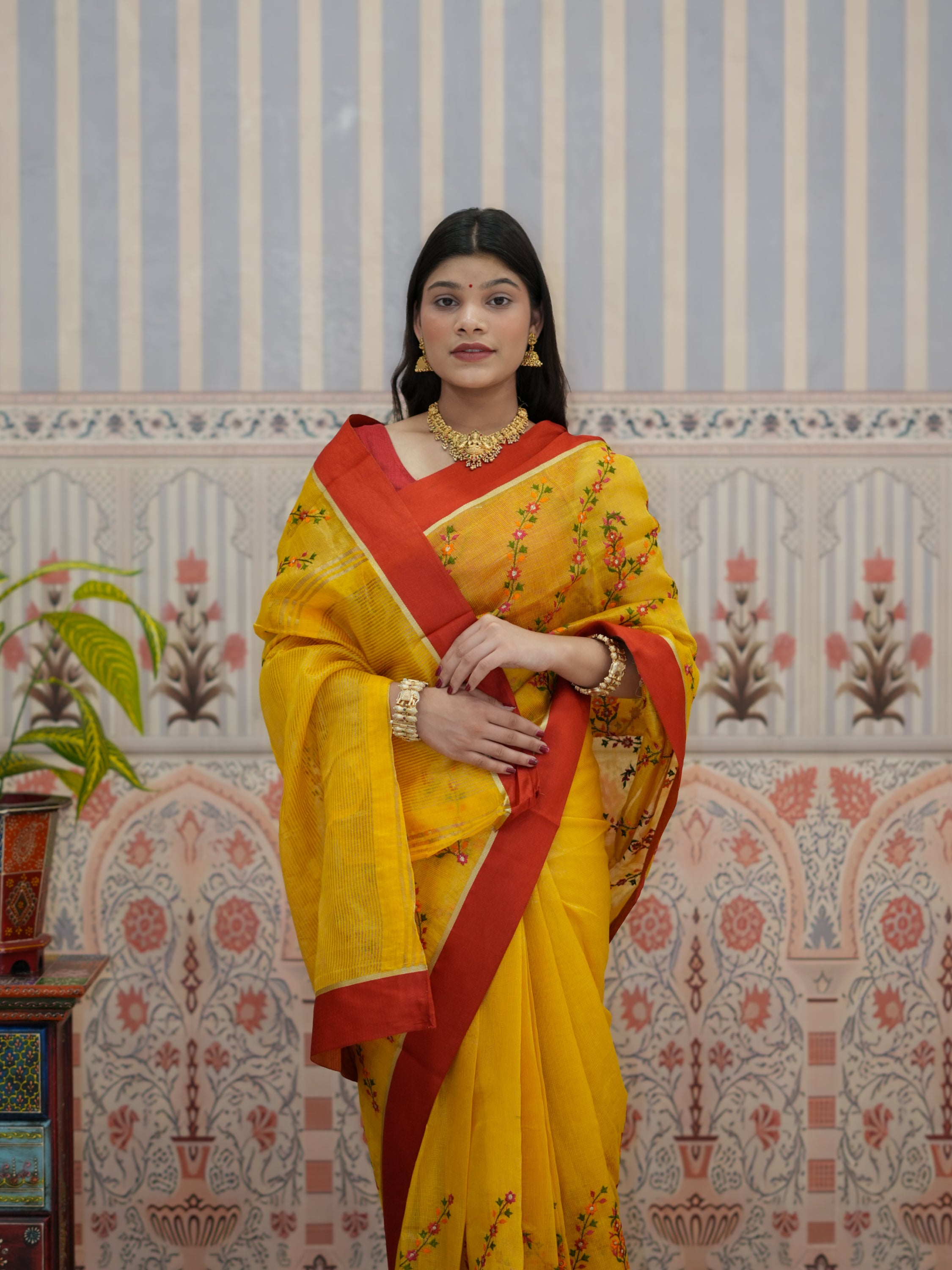 Buy Kota doriya Banarasi With Kashida Work Saree Kcpc