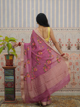 Buy Chinon Silk Saree With Festive Wear Kcpc