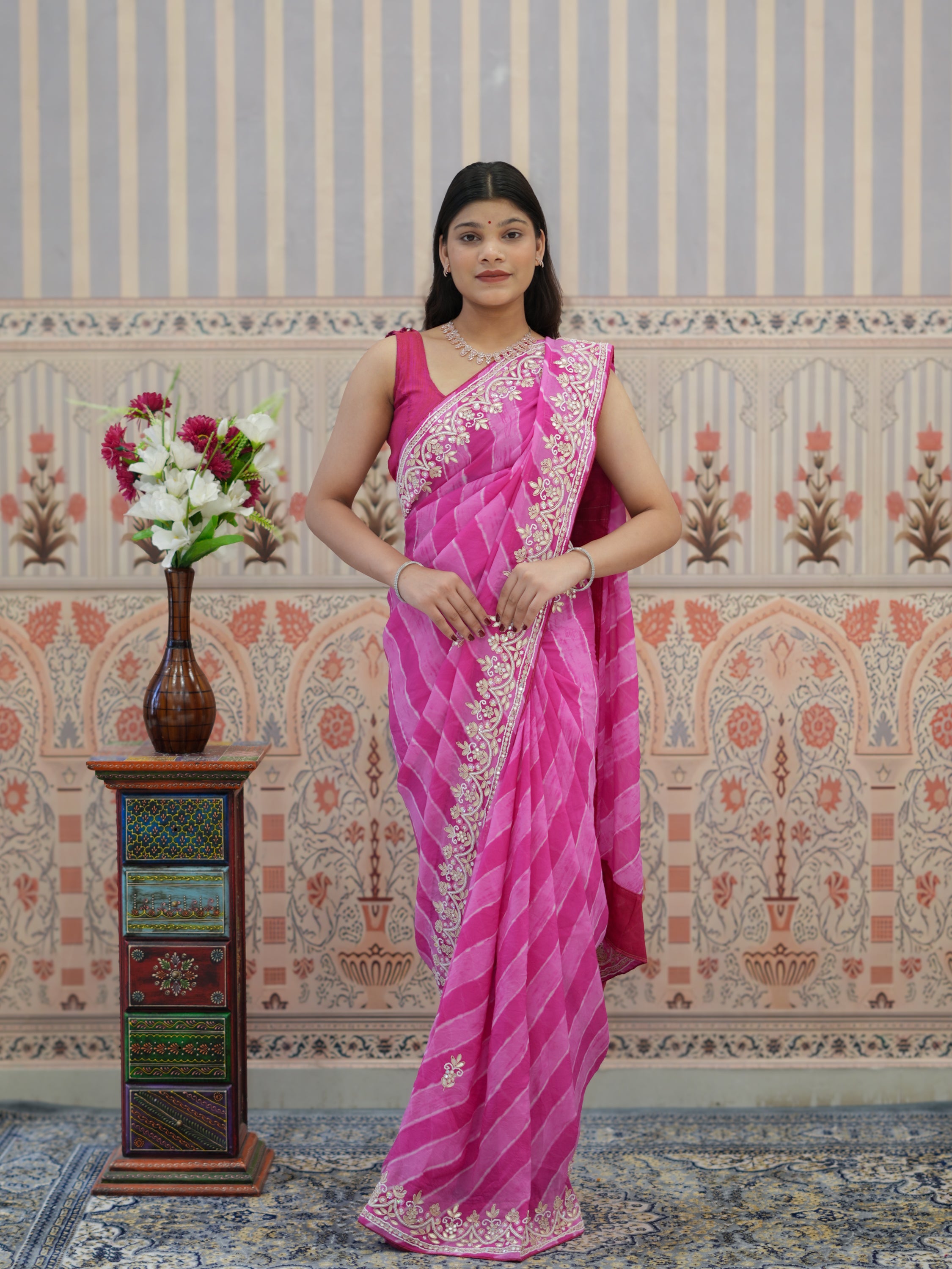Buy Upada Silk With Leheriya Style Saree Kcpc