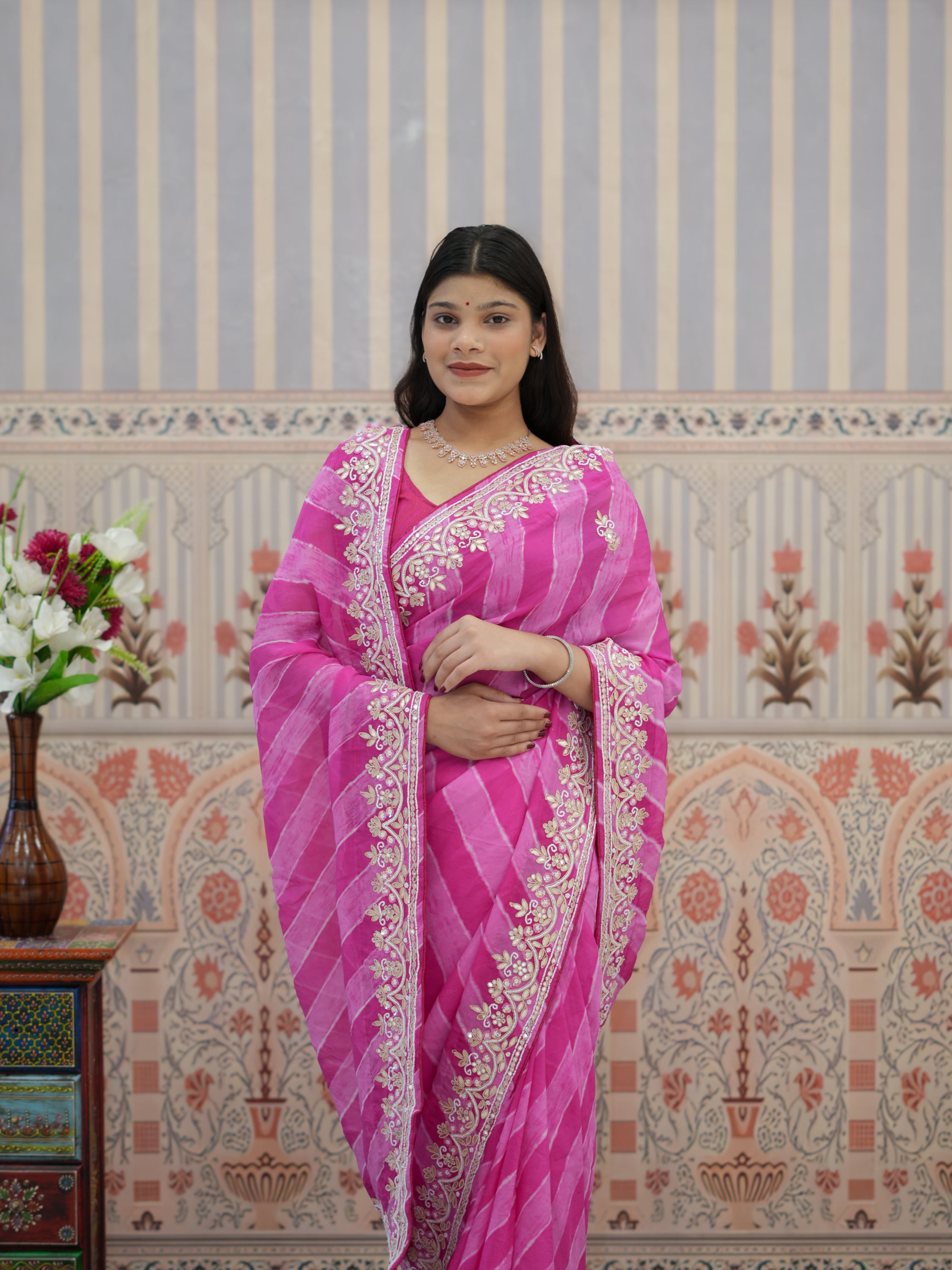 Buy Upada Silk With Leheriya Style Saree Kcpc