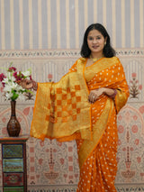 Buy Bandhani Saree With Viscose Silk Kcpc