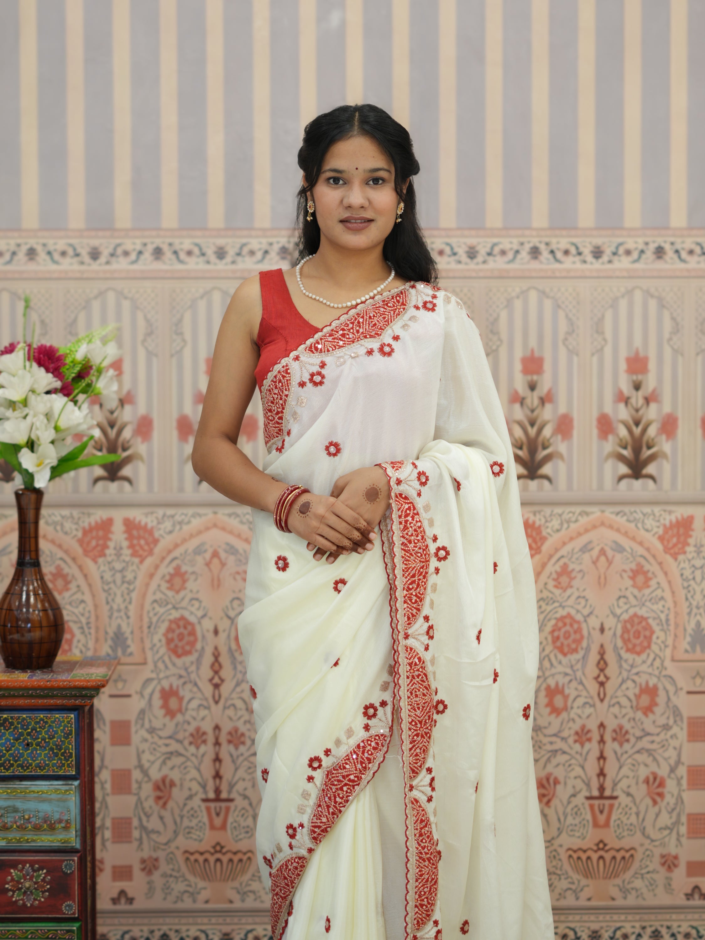 KcPc Festive Special Crepe Silk Designer Saree with Tari Work SWA