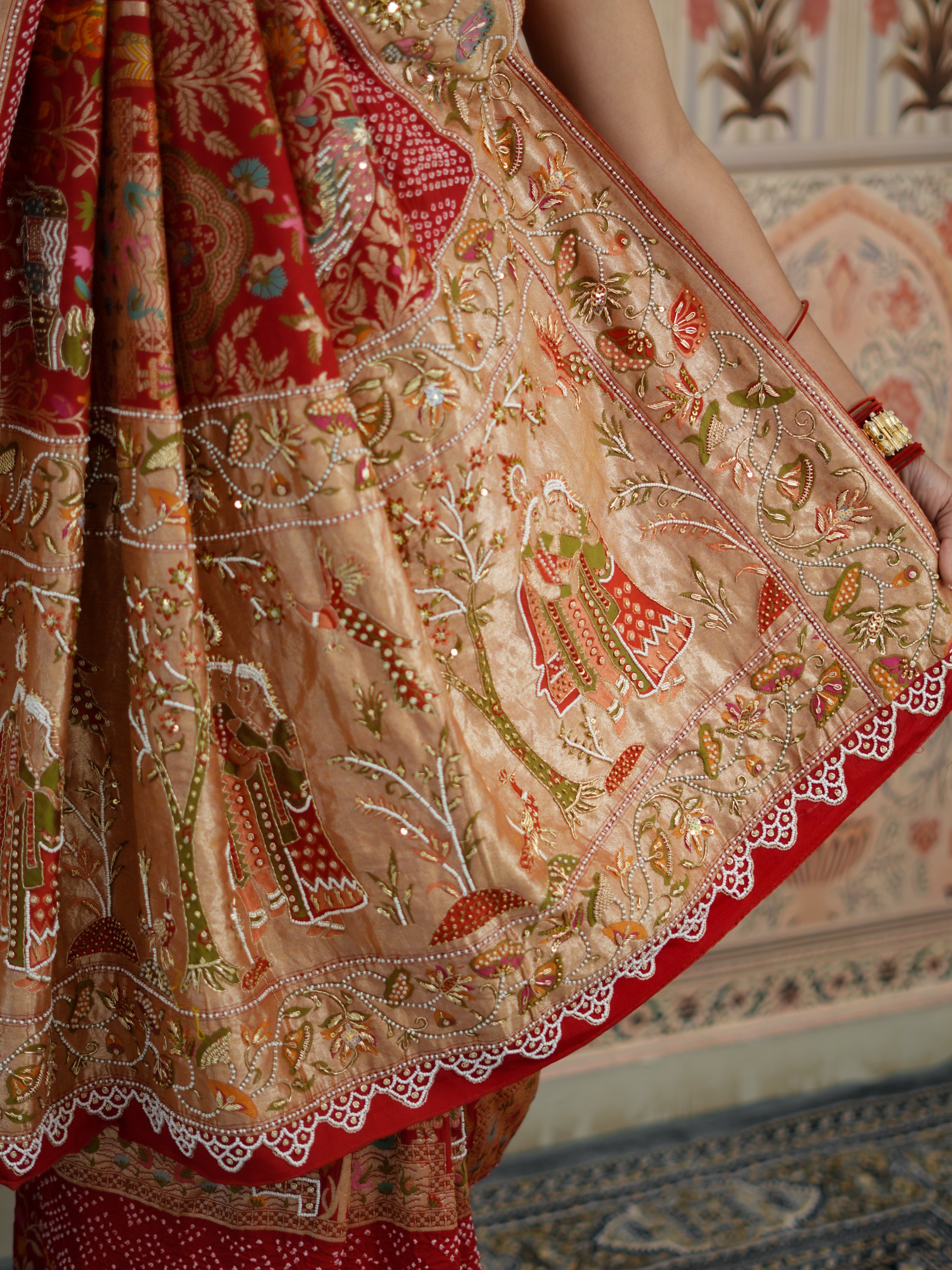 Buy Khaddi Georgette Kalamkari Style Saree Kcpc