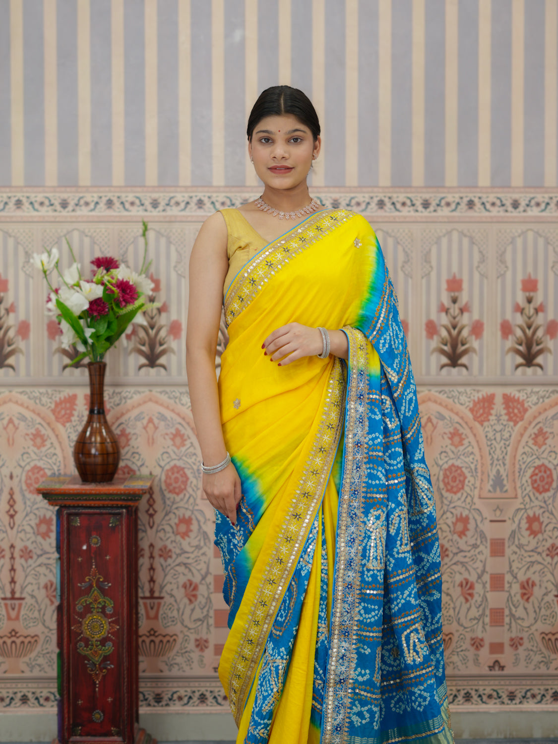 Gaji Silk saree with a Shilpa Shetty inspired design
