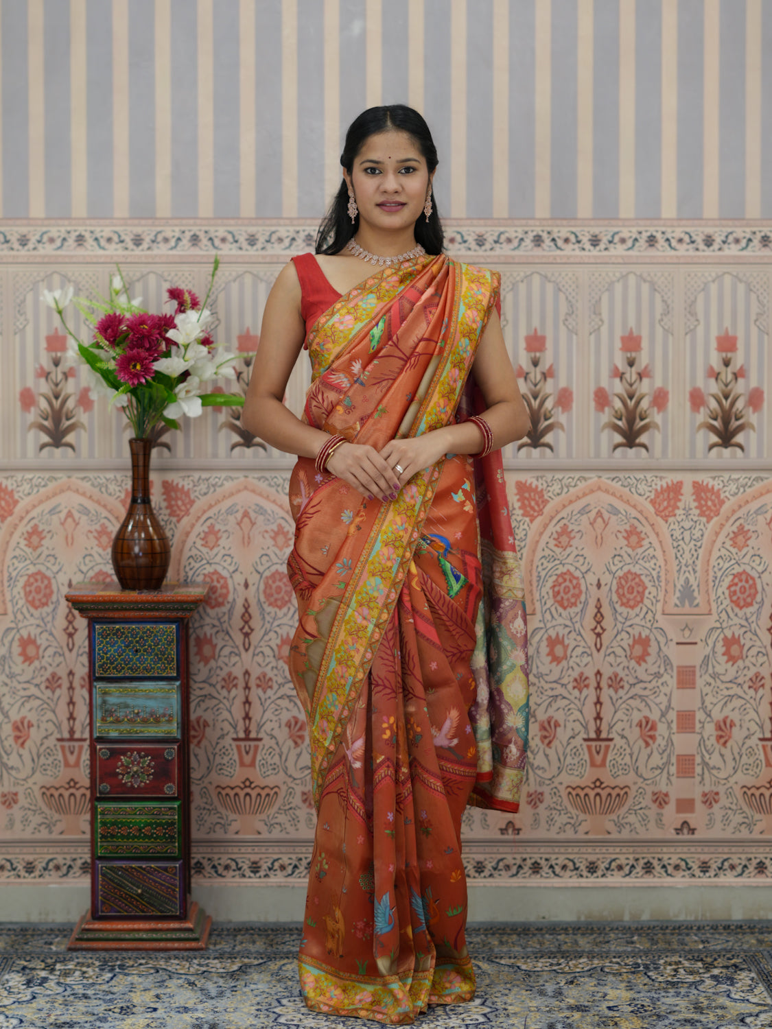 Buy Tussar Silk Saree With Festive Wear Kcpc