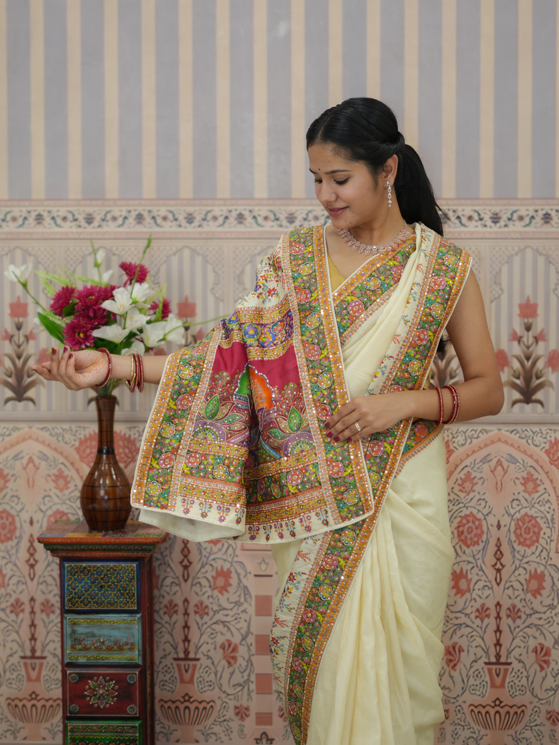 Buy Festive Wear Moonga Silk Bandhani Saree Kcpc