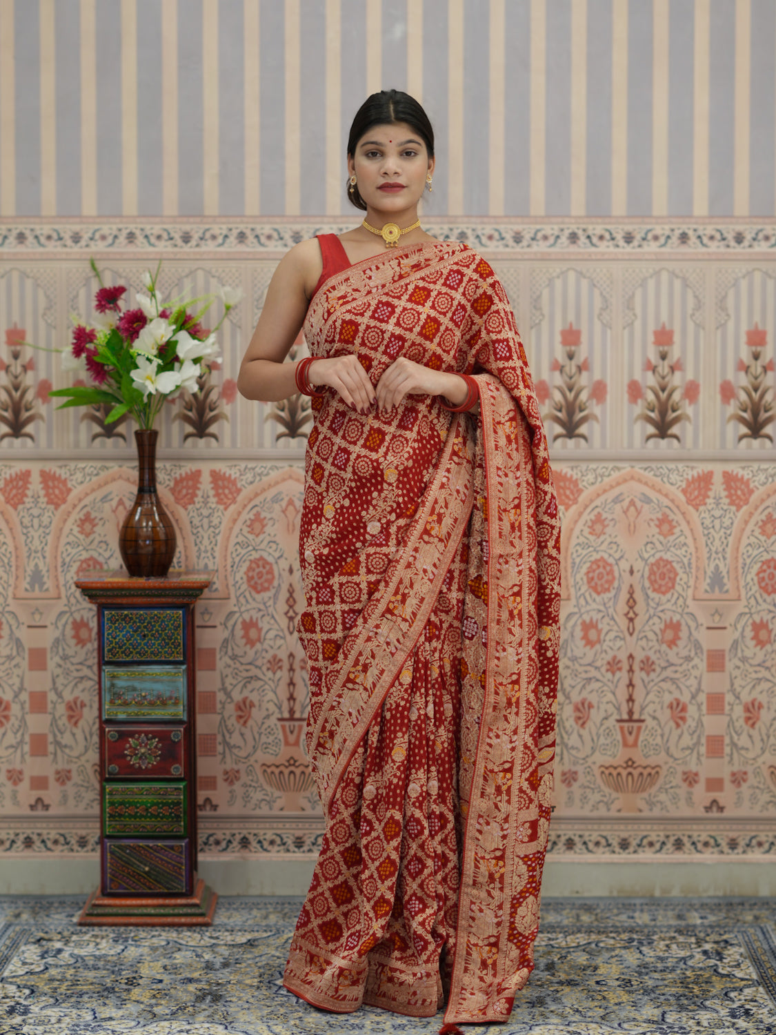 Buy New Traditional Banarasi Pattern Saree With Festive Wear KcPc