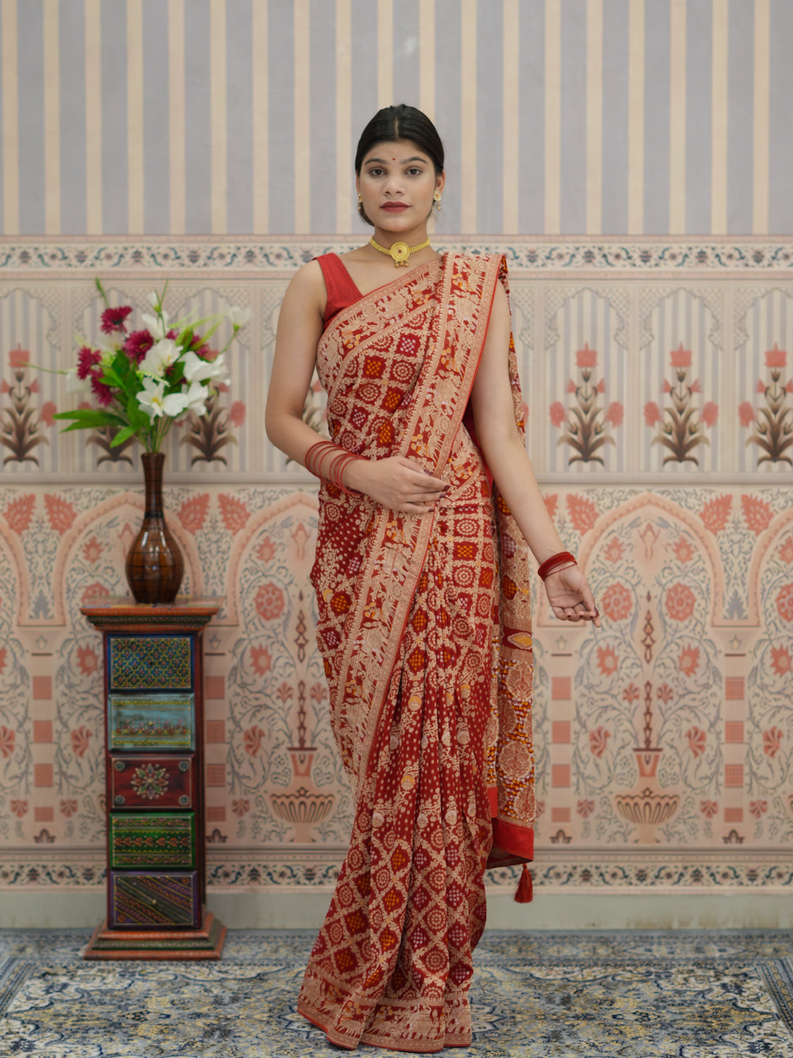 Buy New Traditional Banarasi Pattern Saree With Festive Wear KcPc