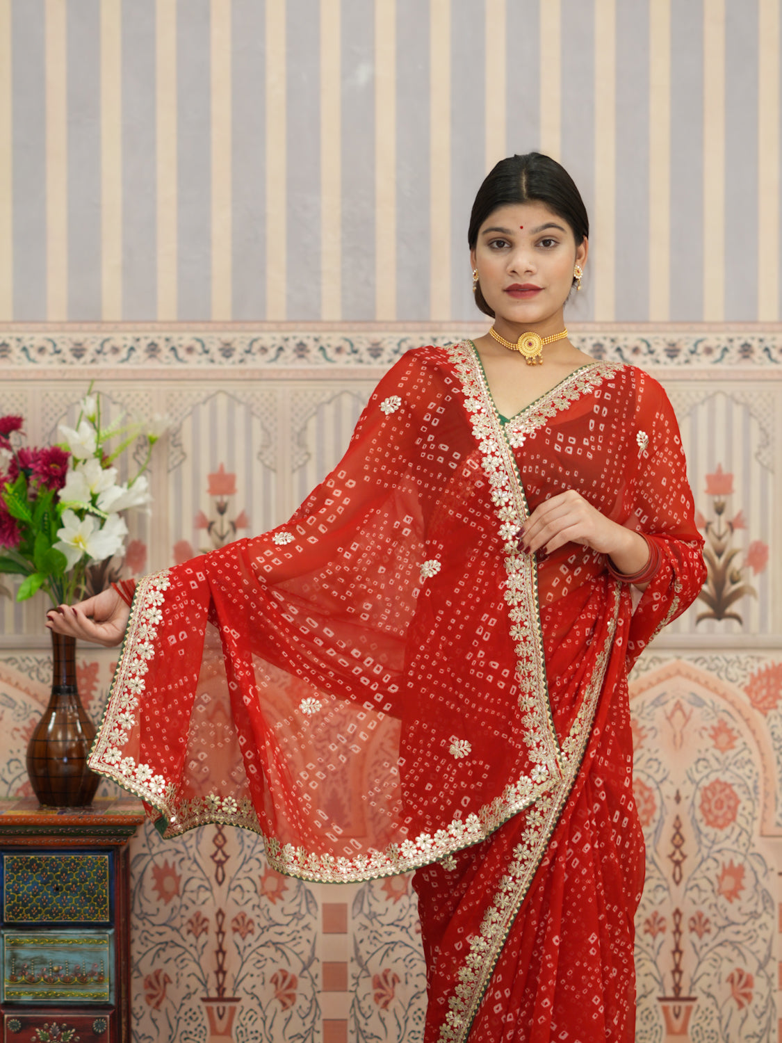 Buy Festive Special Georgette Bandhani Saree Kcpc
