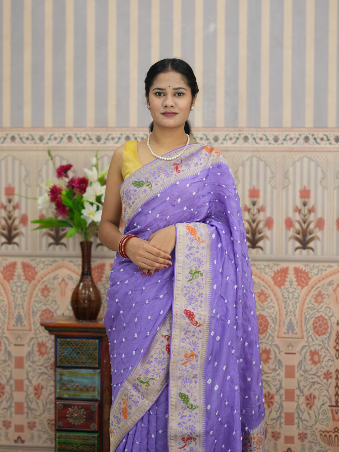 KcPc New Premium Munga Silk Kalamkari Style Saree Featuring Fine Zari Weaving RB