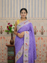 KcPc New Premium Munga Silk Kalamkari Style Saree Featuring Fine Zari Weaving RB