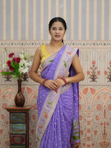 KcPc New Premium Munga Silk Kalamkari Style Saree Featuring Fine Zari Weaving RB