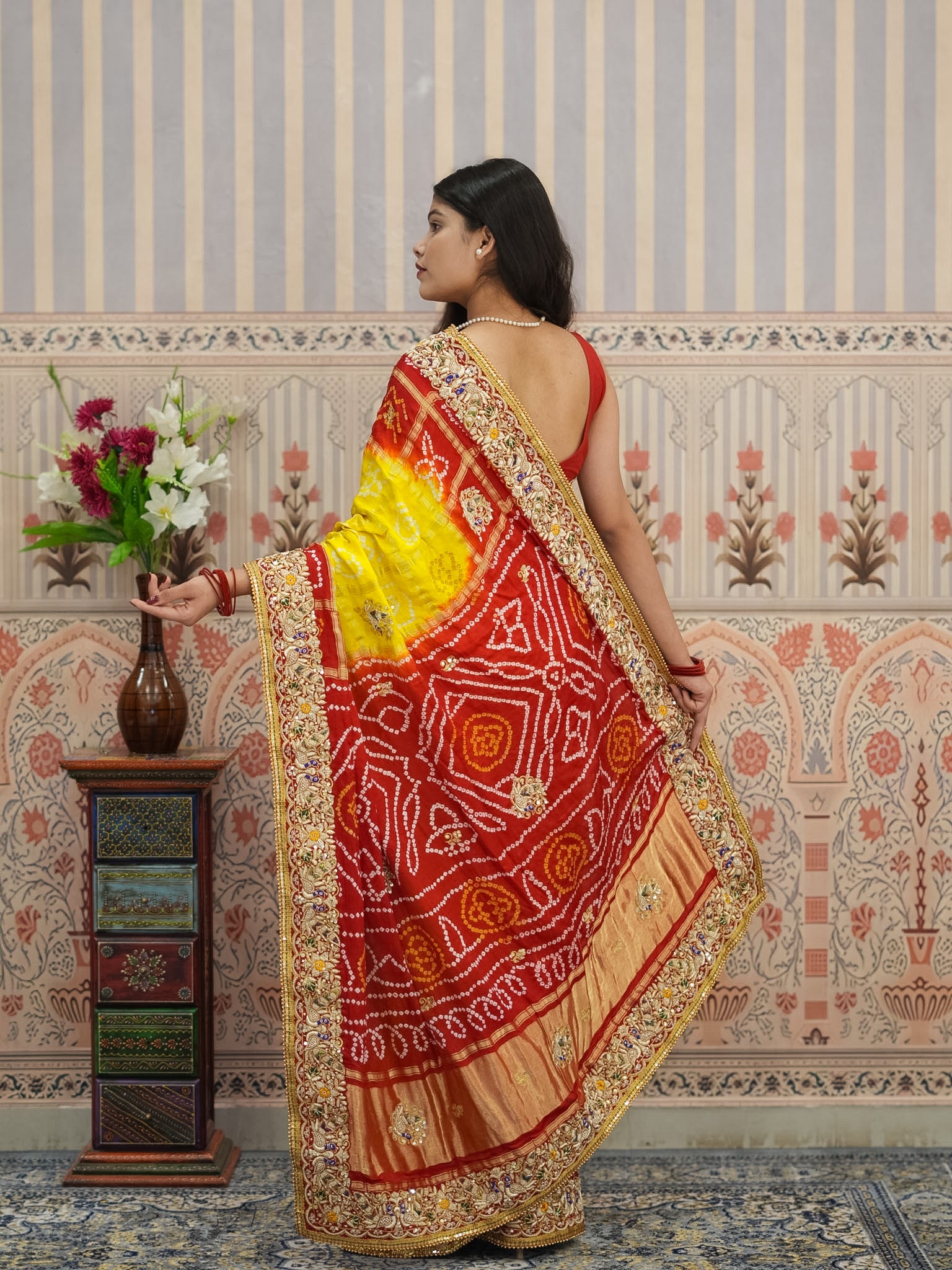 Buy Gaji Silk Bandhani Style With Traditional Wear KcPc