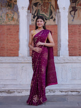 Buy Bandhani Saree with Elegant Gotapatti Work KcPc
