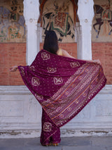 Buy Bandhani Saree with Elegant Gotapatti Work KcPc
