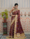 Buy Gaji Silk Bandhani Saree with Traditional Wear Kcpc