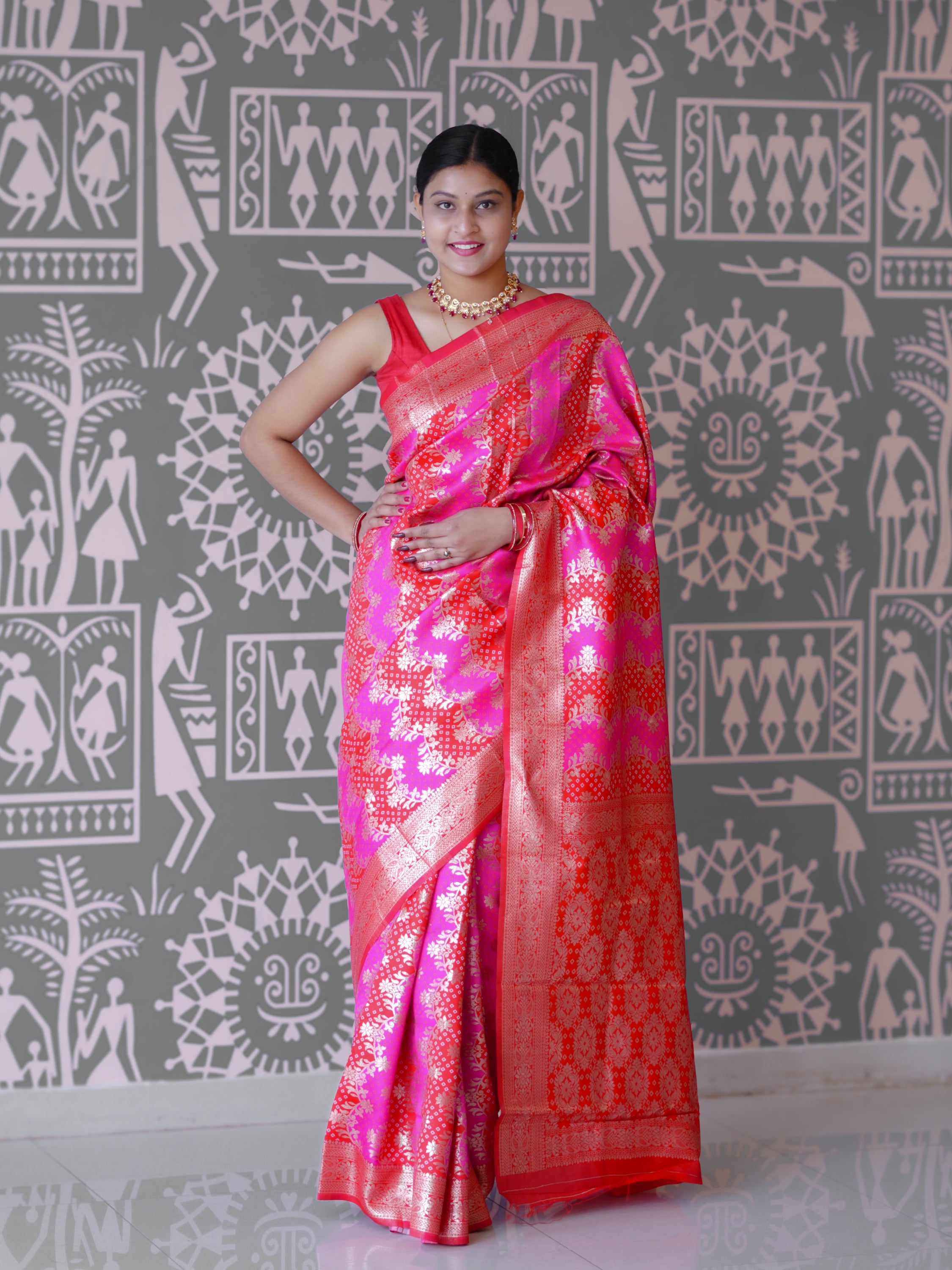 Buy New Royal Festive Collection Bandhani Saree with Traditional Wear KcPc
