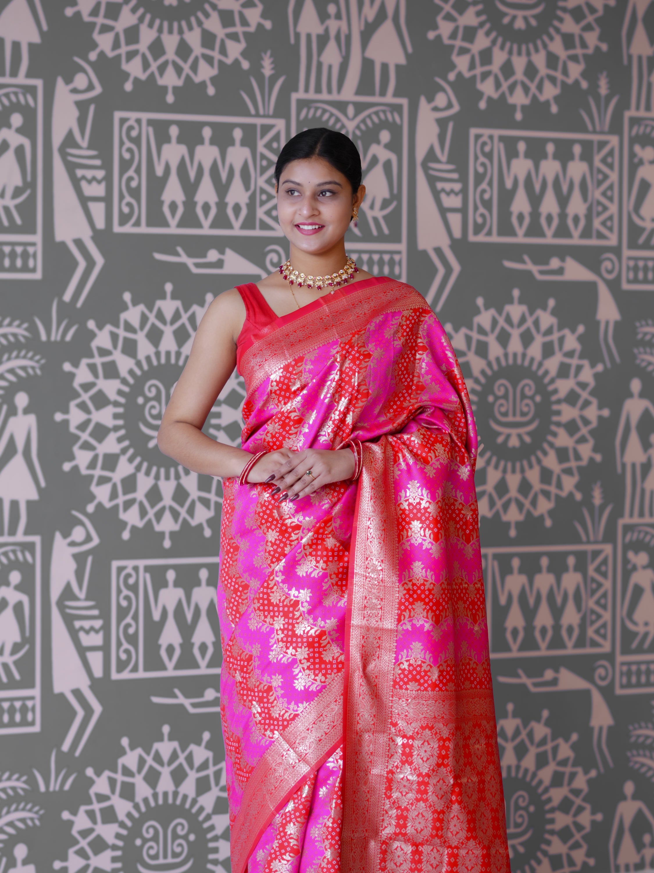 Buy New Royal Festive Collection Bandhani Saree with Traditional Wear KcPc
