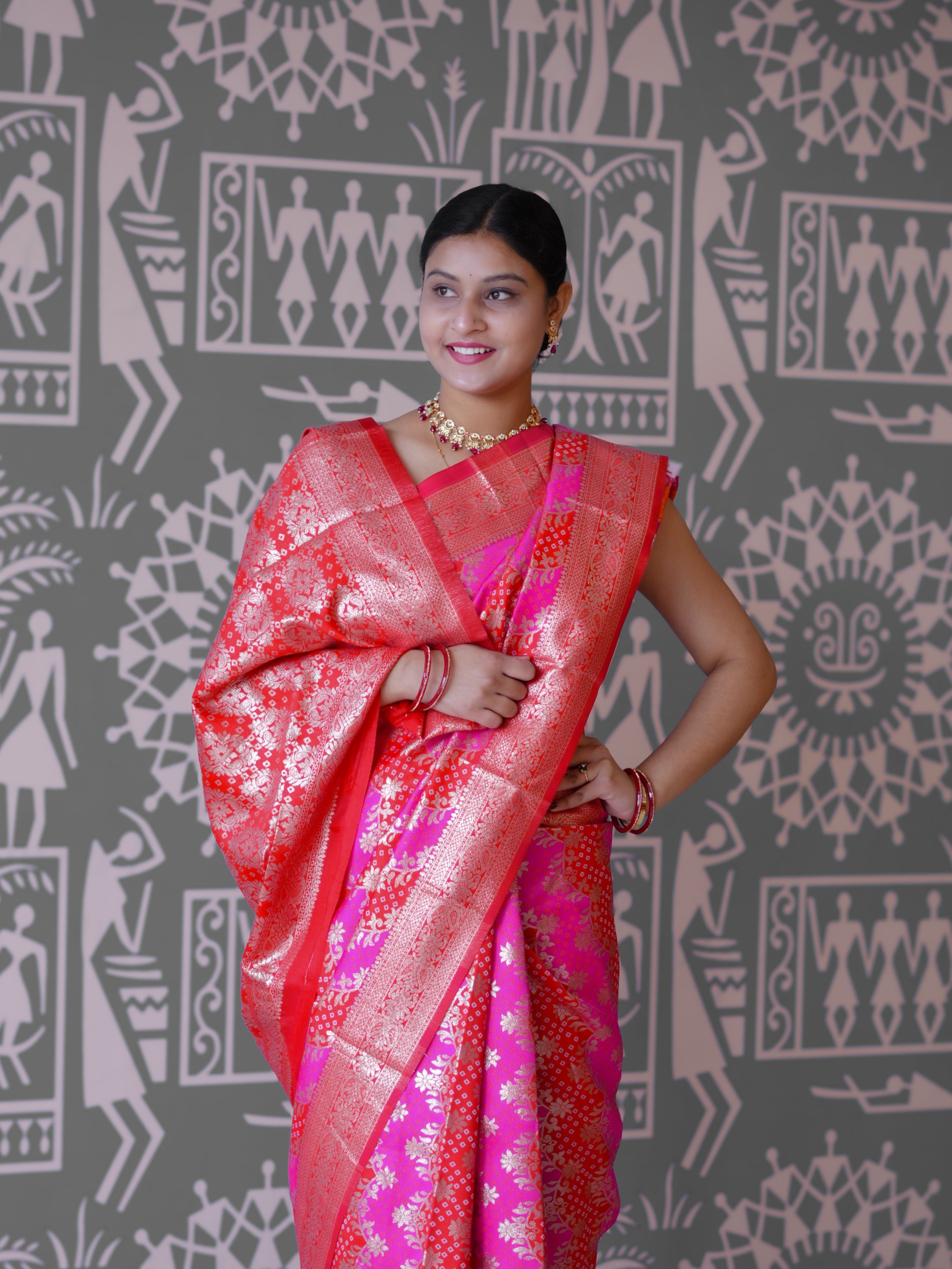 Buy New Royal Festive Collection Bandhani Saree with Traditional Wear KcPc